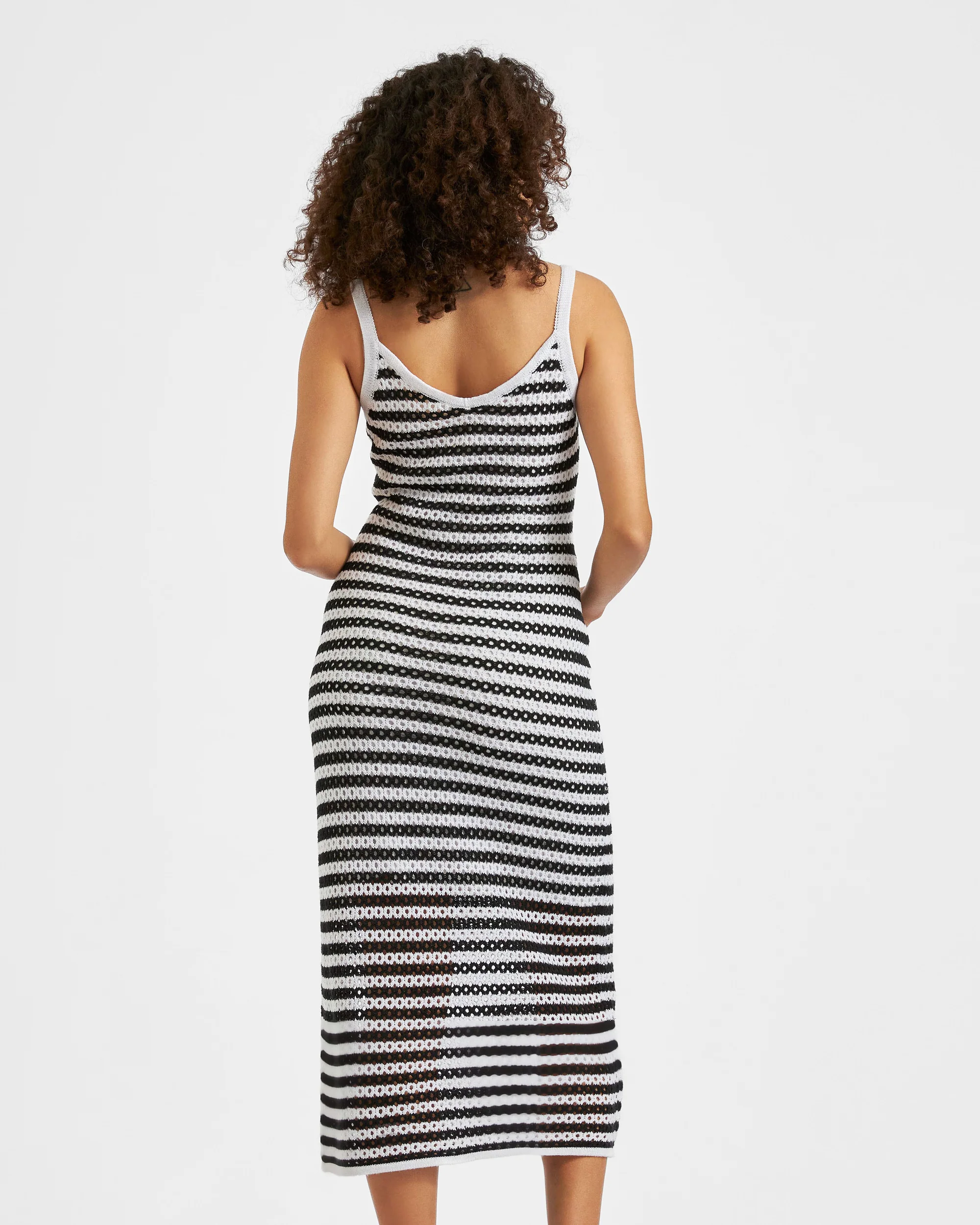 Diana Crochet Dress  Black / White - Image 4