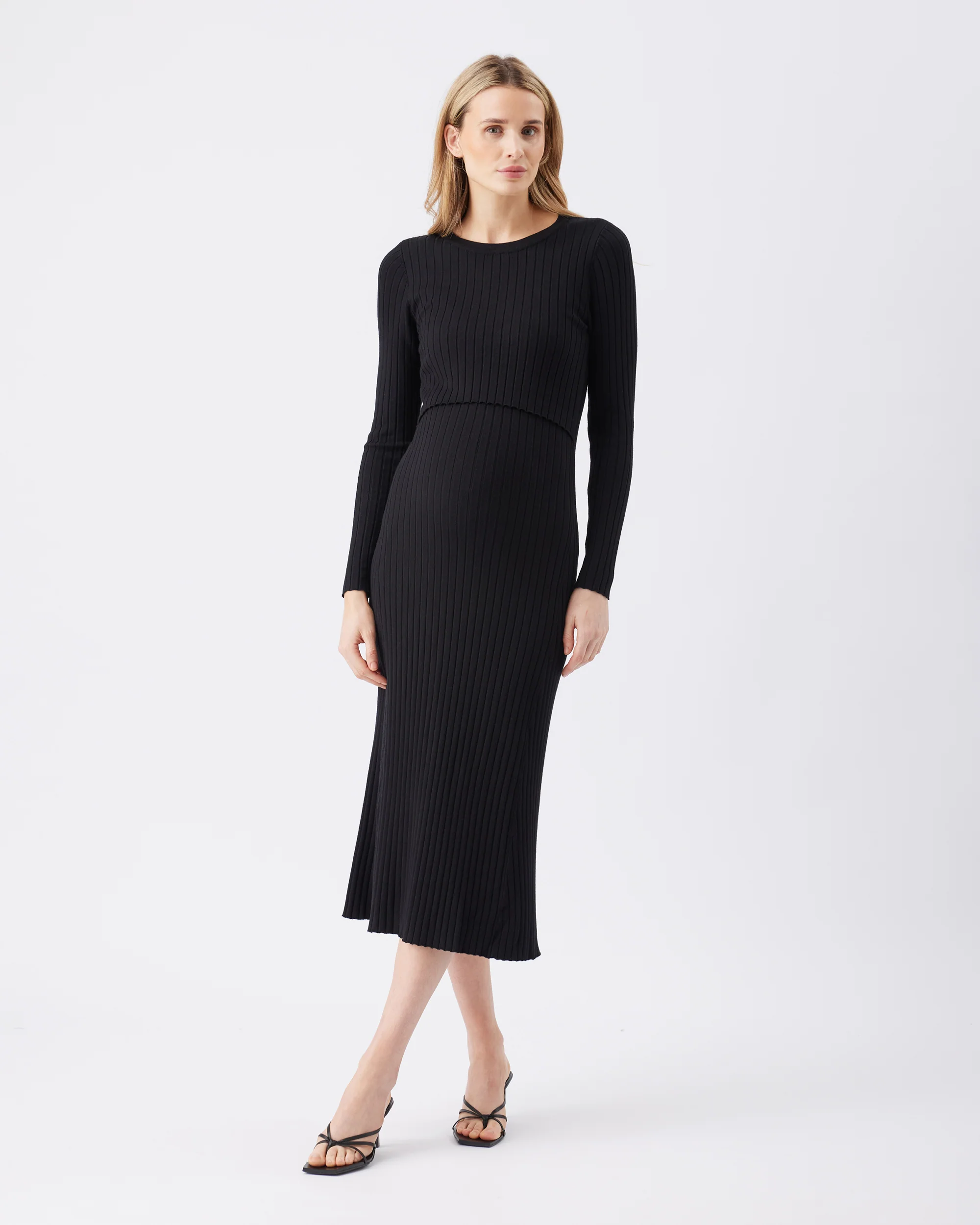 Eden Knit Nursing Dress  Black