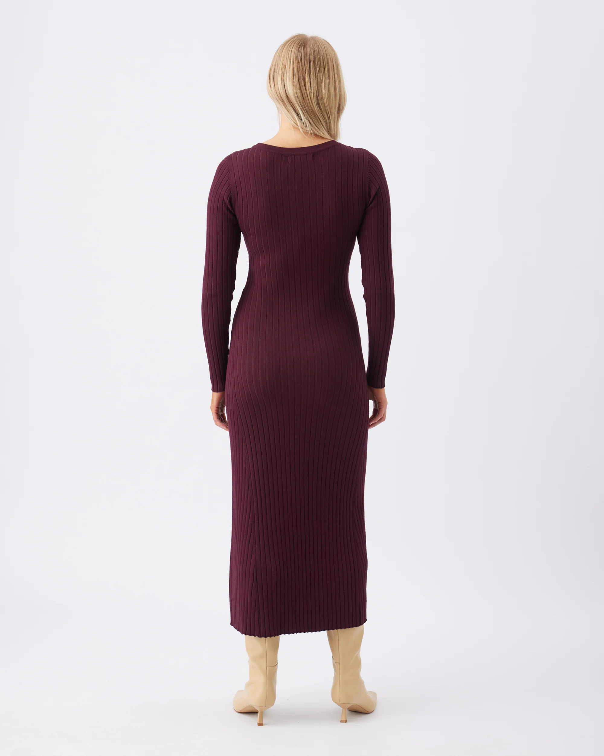Eden Knit Nursing Dress  Maroon - Image 4