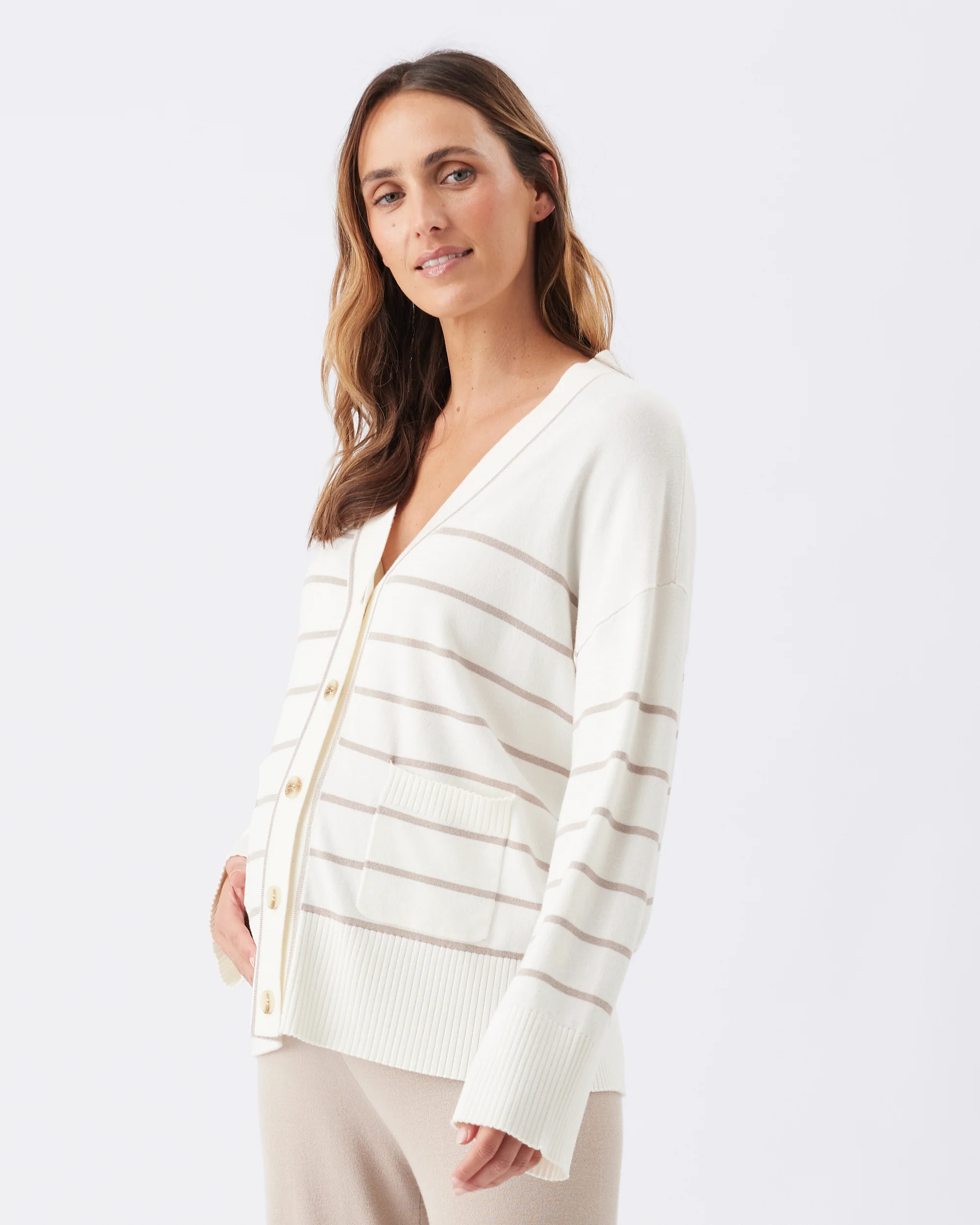 Ellis Knit Cardigan Off White / Stone - Image 4