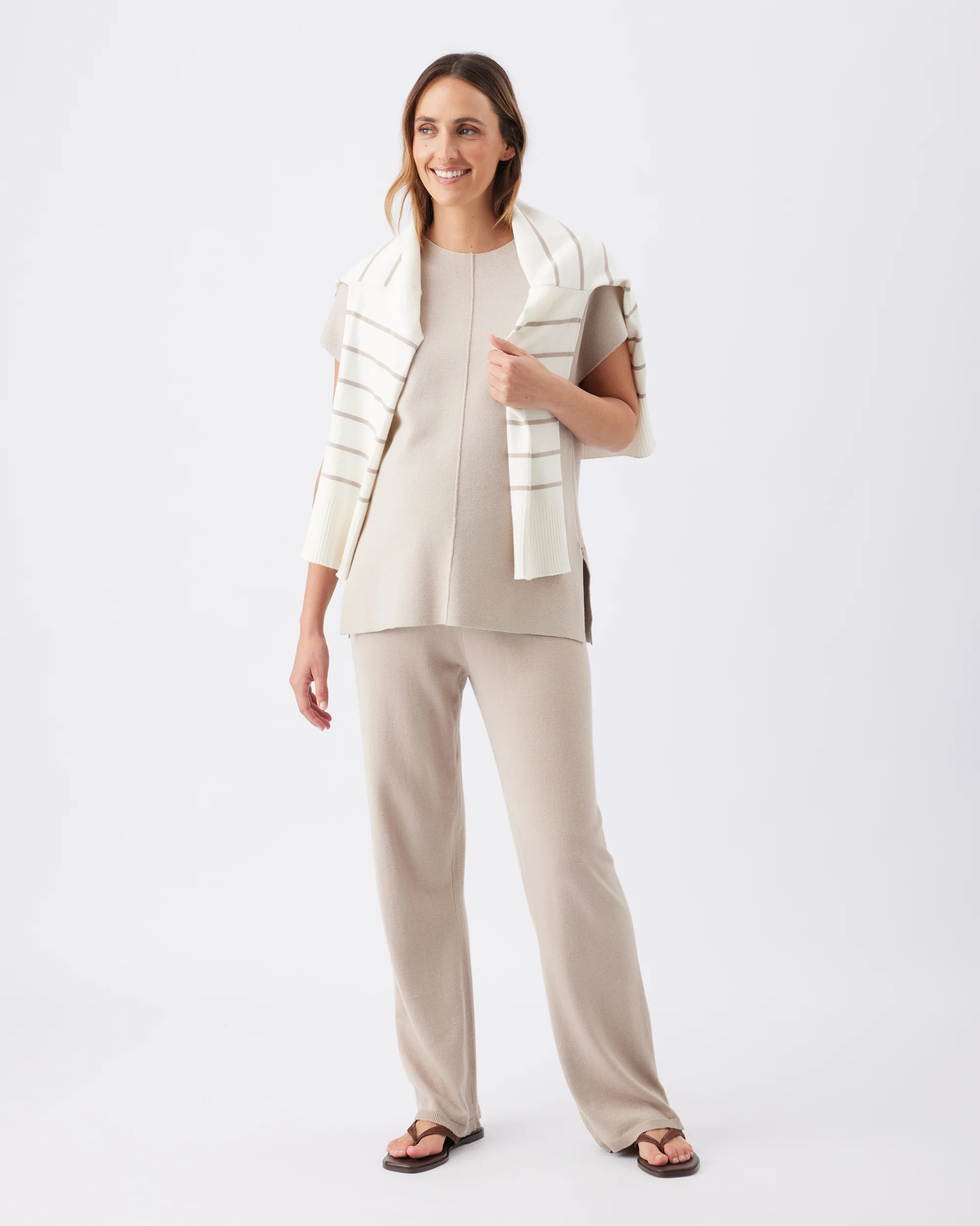 Ellis Knit Cardigan Off White / Stone - Image 8