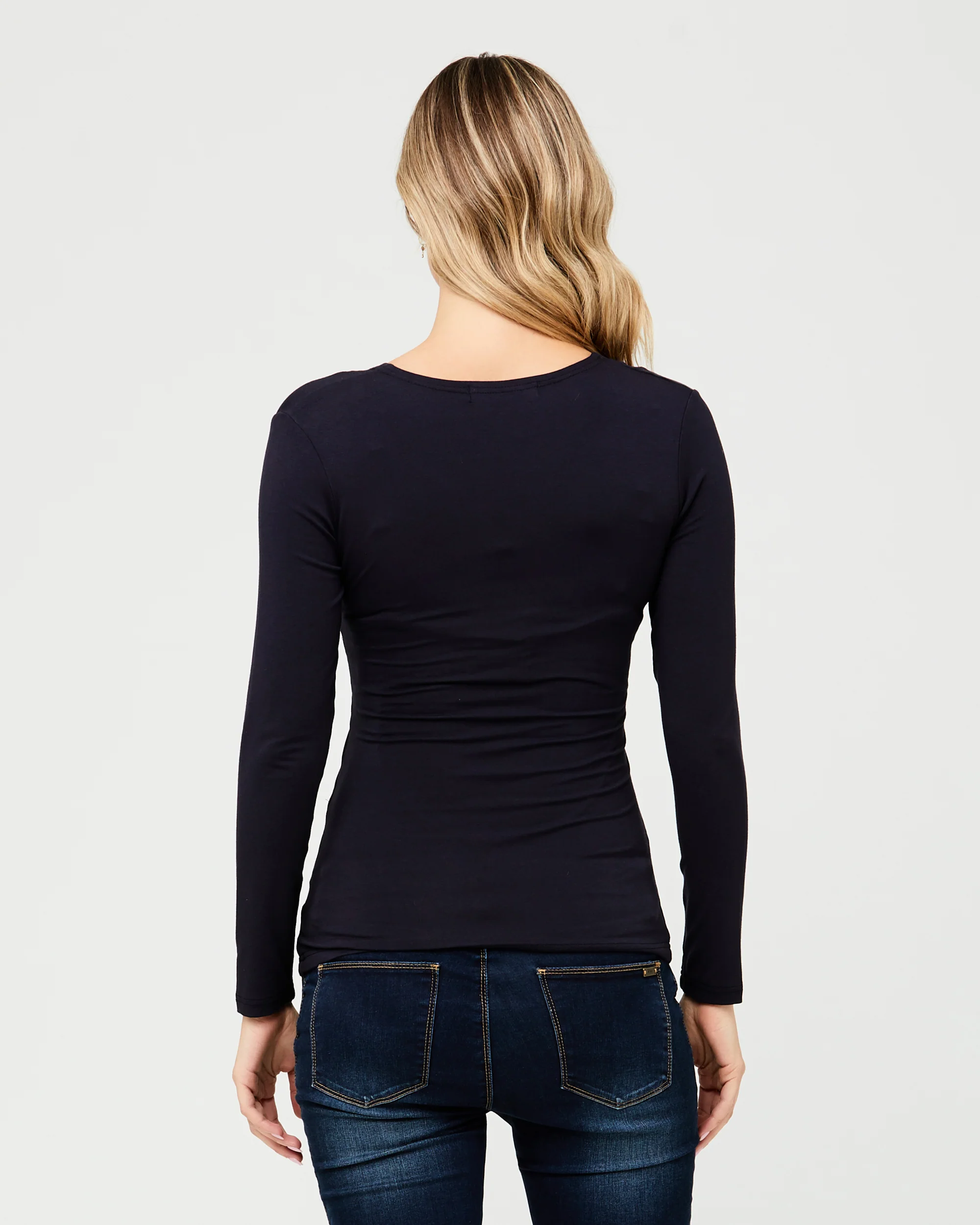Embrace Long Sleeve Nursing Top New Navy - Image 3
