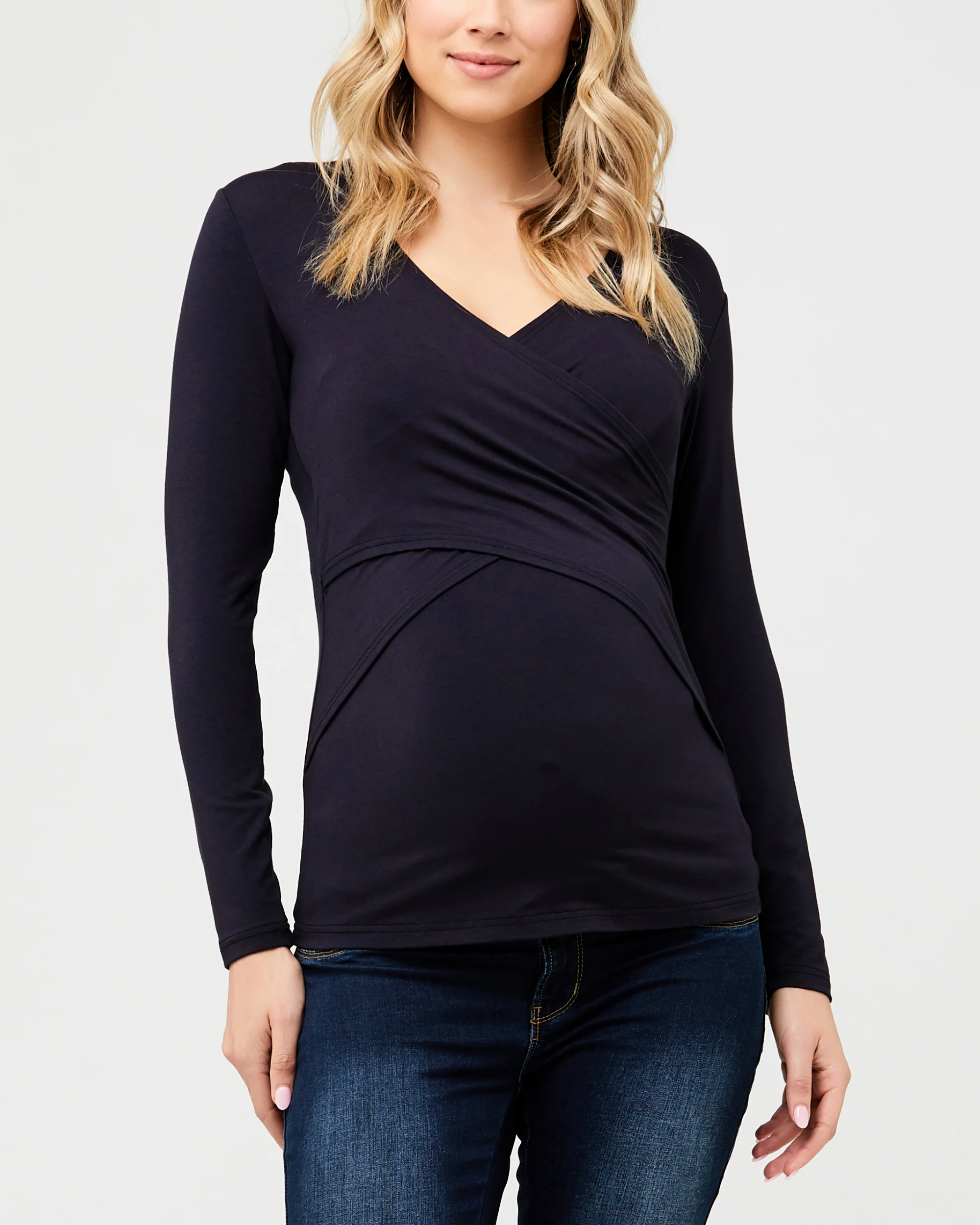 Embrace Long Sleeve Nursing Top New Navy - Image 6