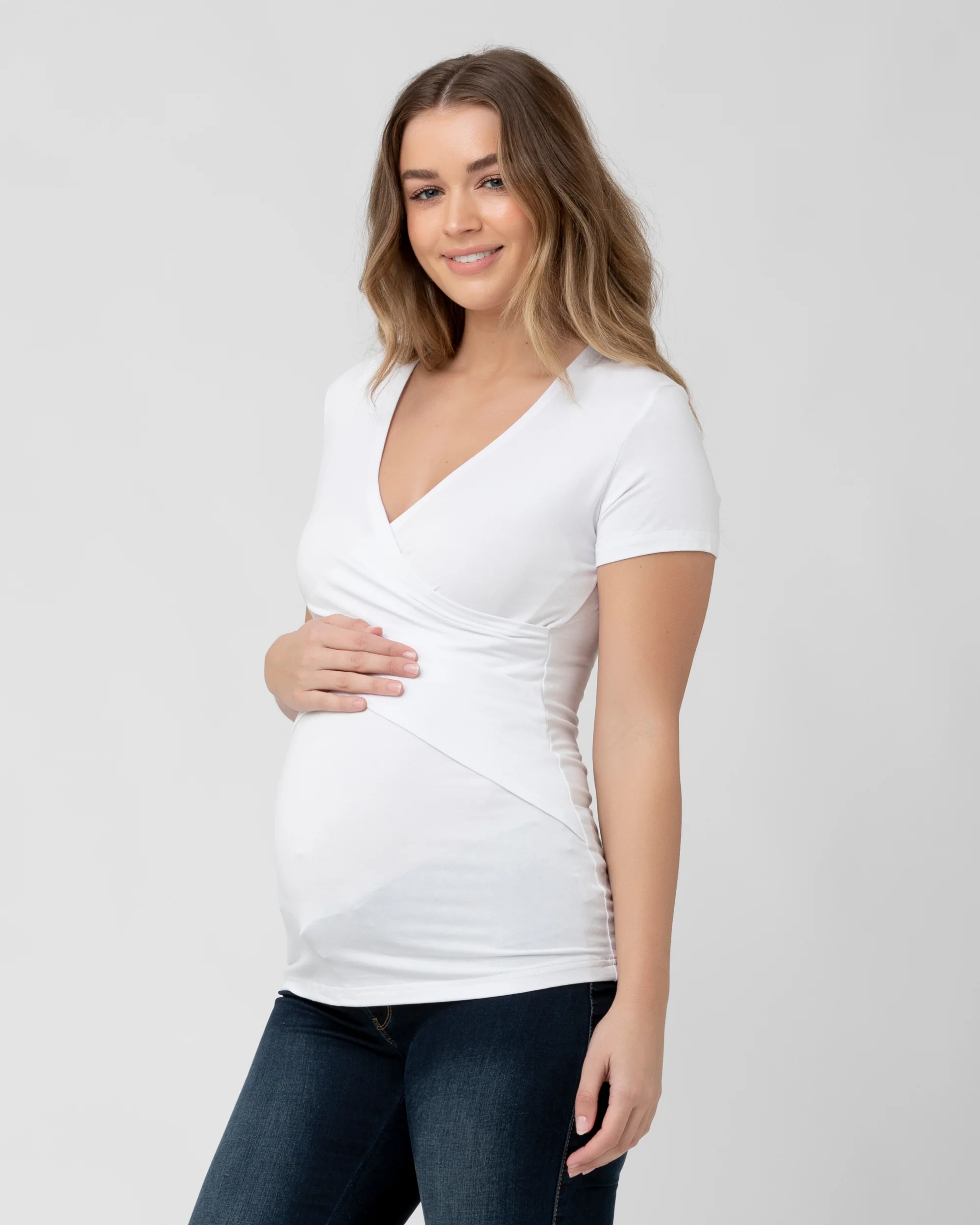 Embrace Short Sleeve Nursing Tee White - Image 3