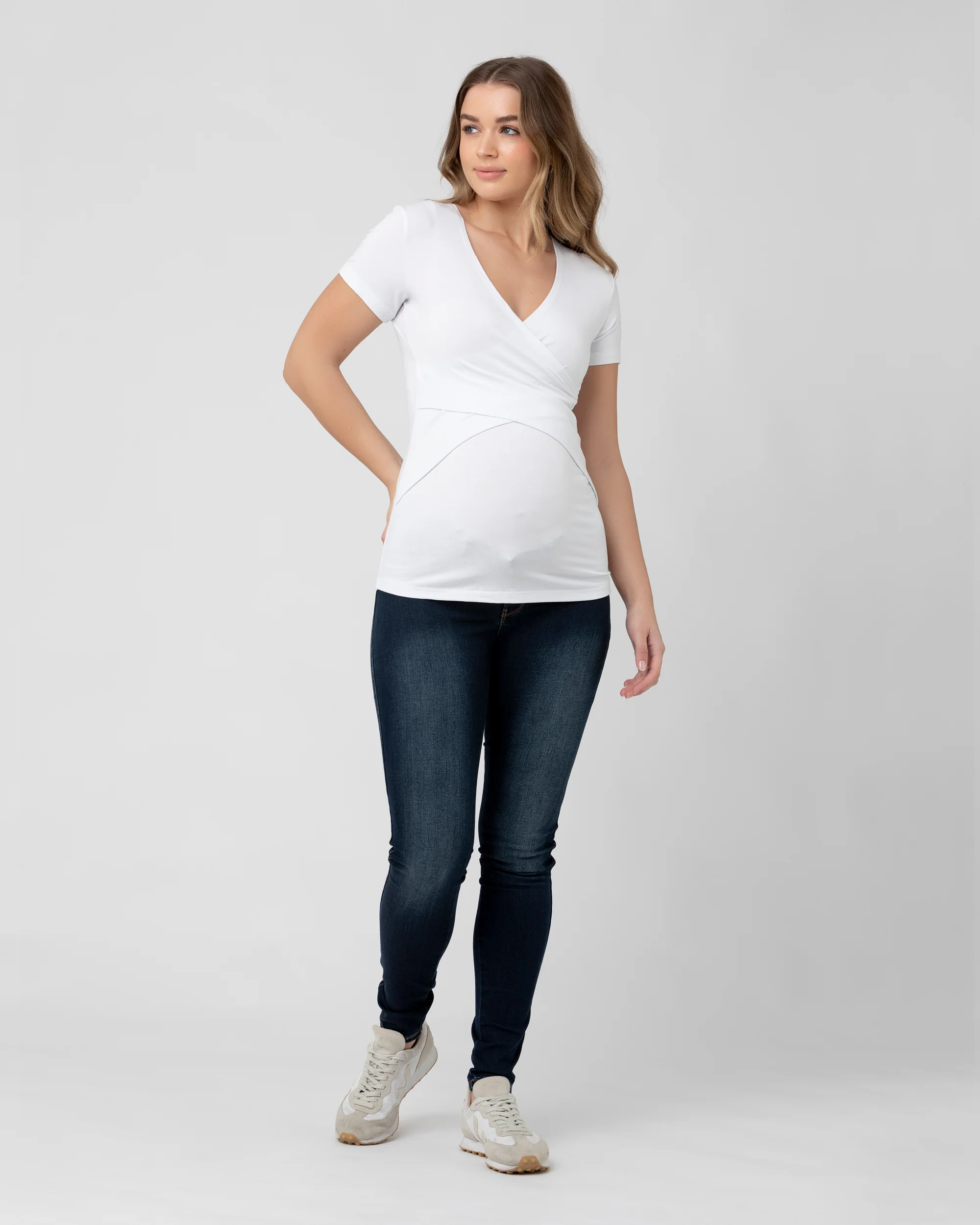 Embrace Short Sleeve Nursing Tee White - Image 6