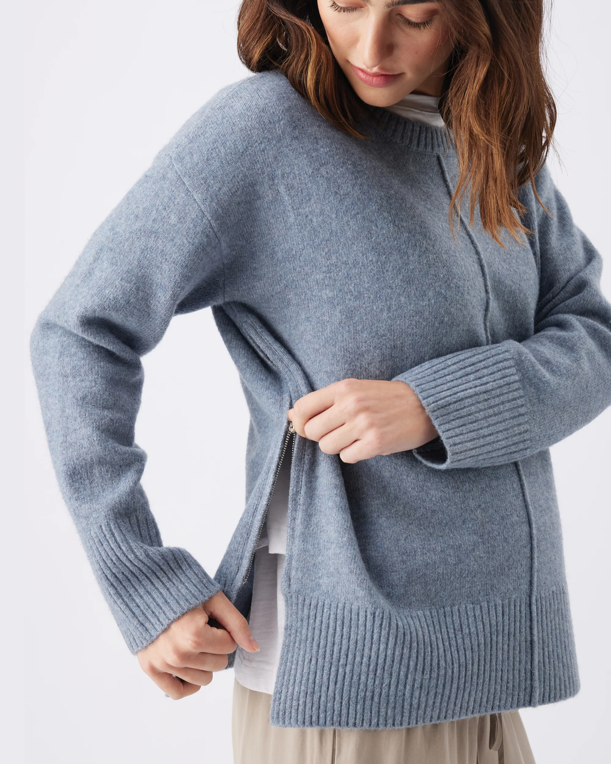 Eva Nursing Knit  Blue Marle - Image 5