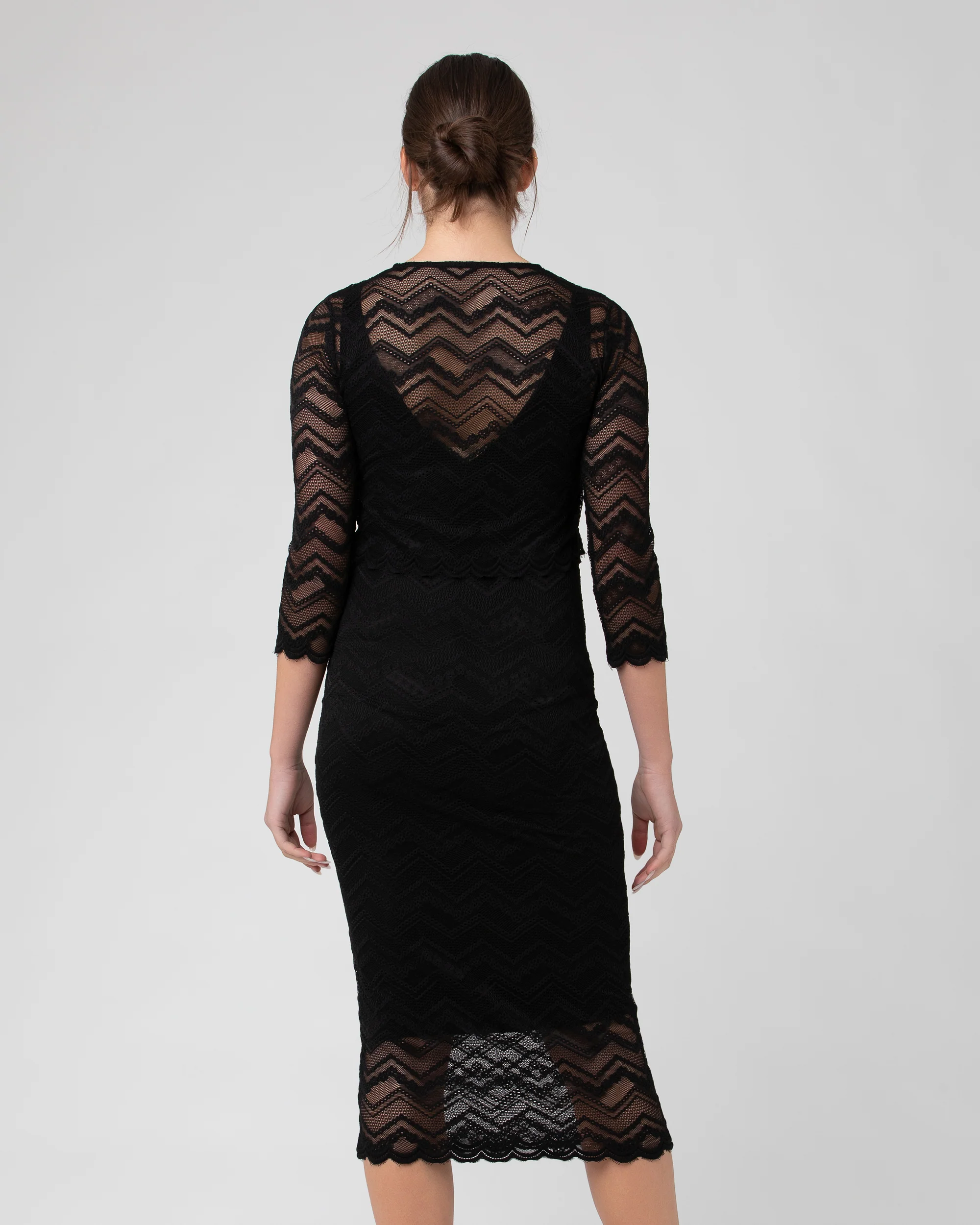 Eve Lace Nursing Dress Black - Image 3