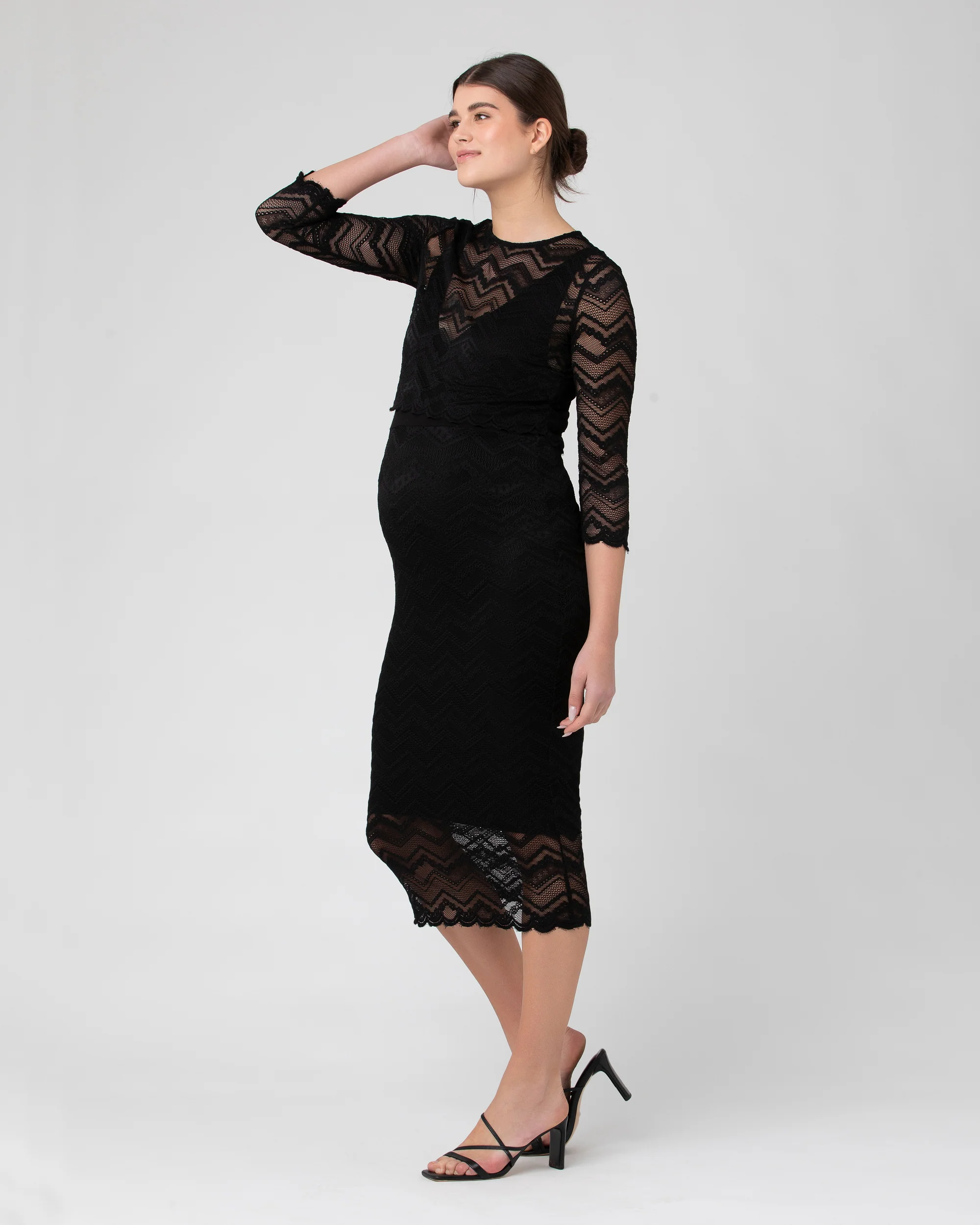 Eve Lace Nursing Dress Black - Image 5