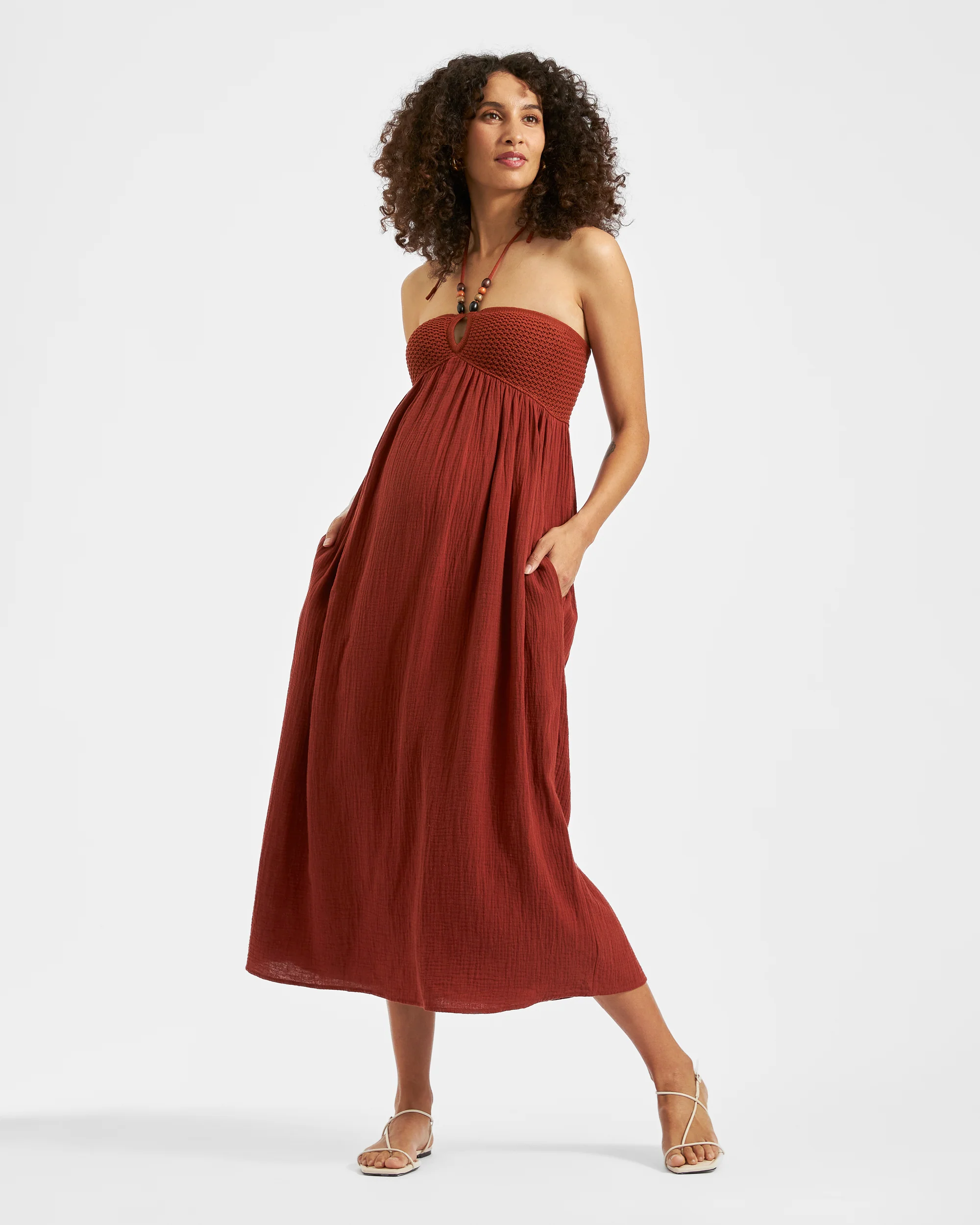Evie Crochet Dress  Amber - Image 3