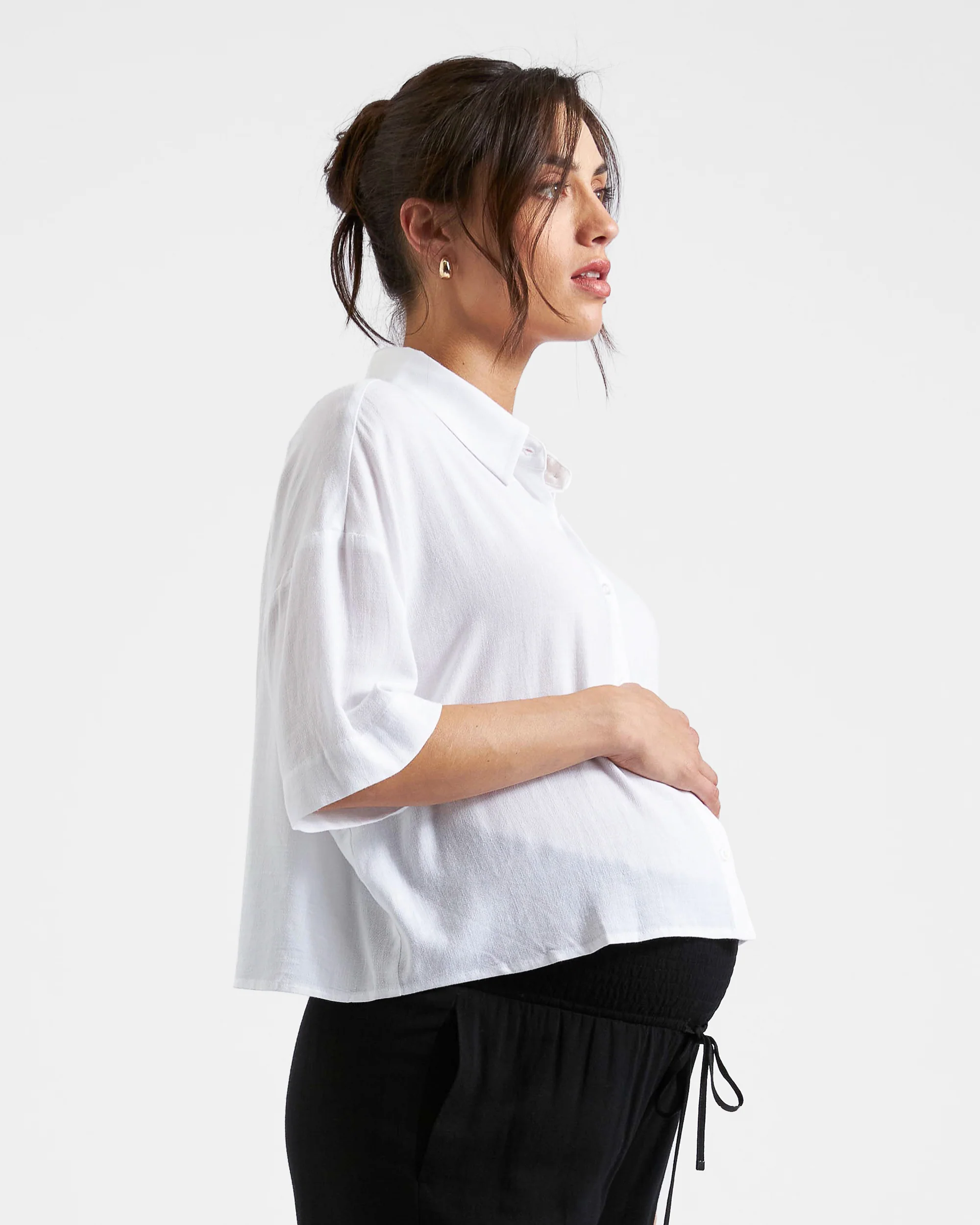 Farrah Crop Shirt  White - Image 3