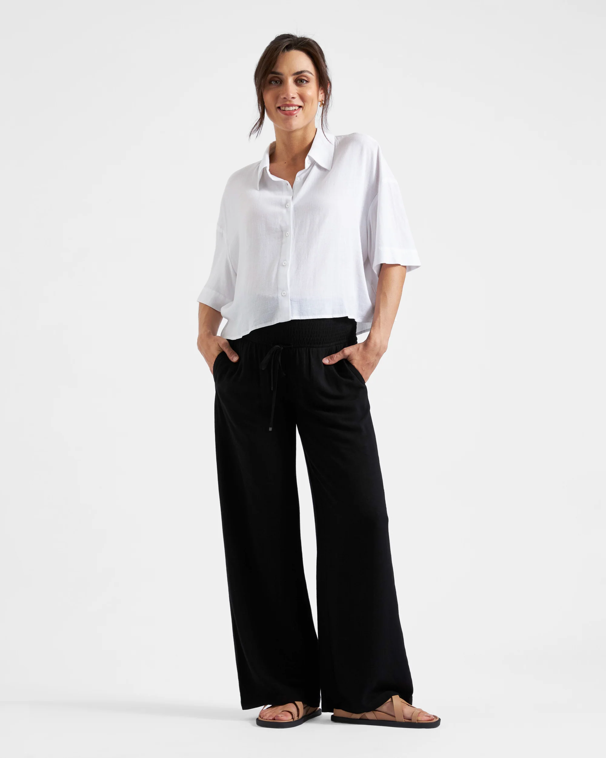 Farrah Crop Shirt  White - Image 5