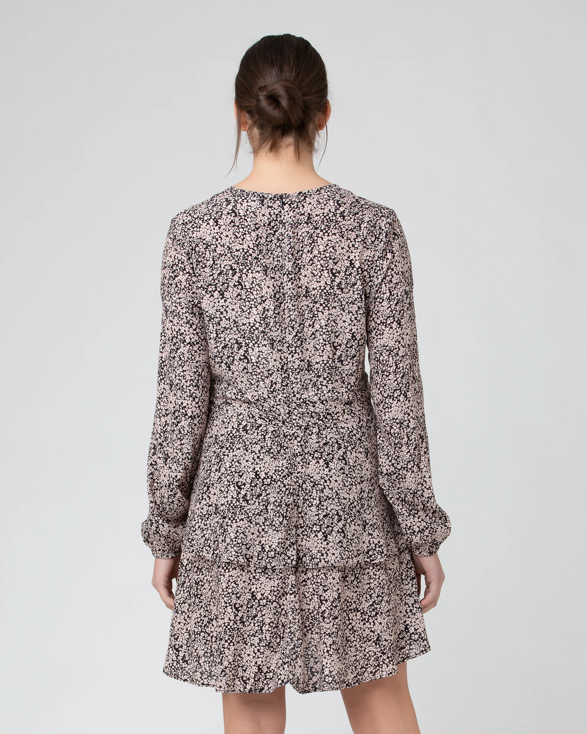 Florence Layered Dress  Black / Dusty Pink - Image 3