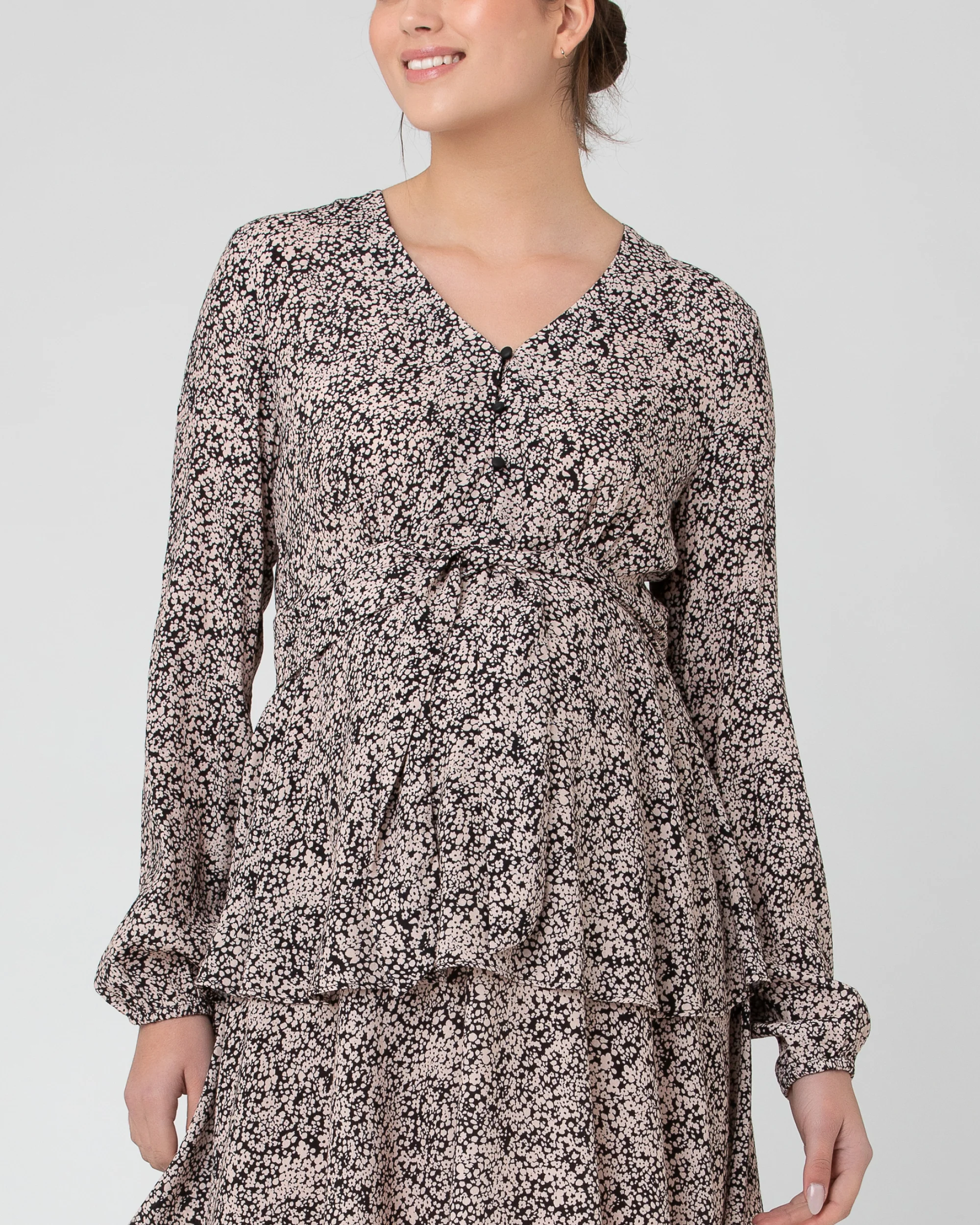 Florence Layered Dress  Black / Dusty Pink - Image 6