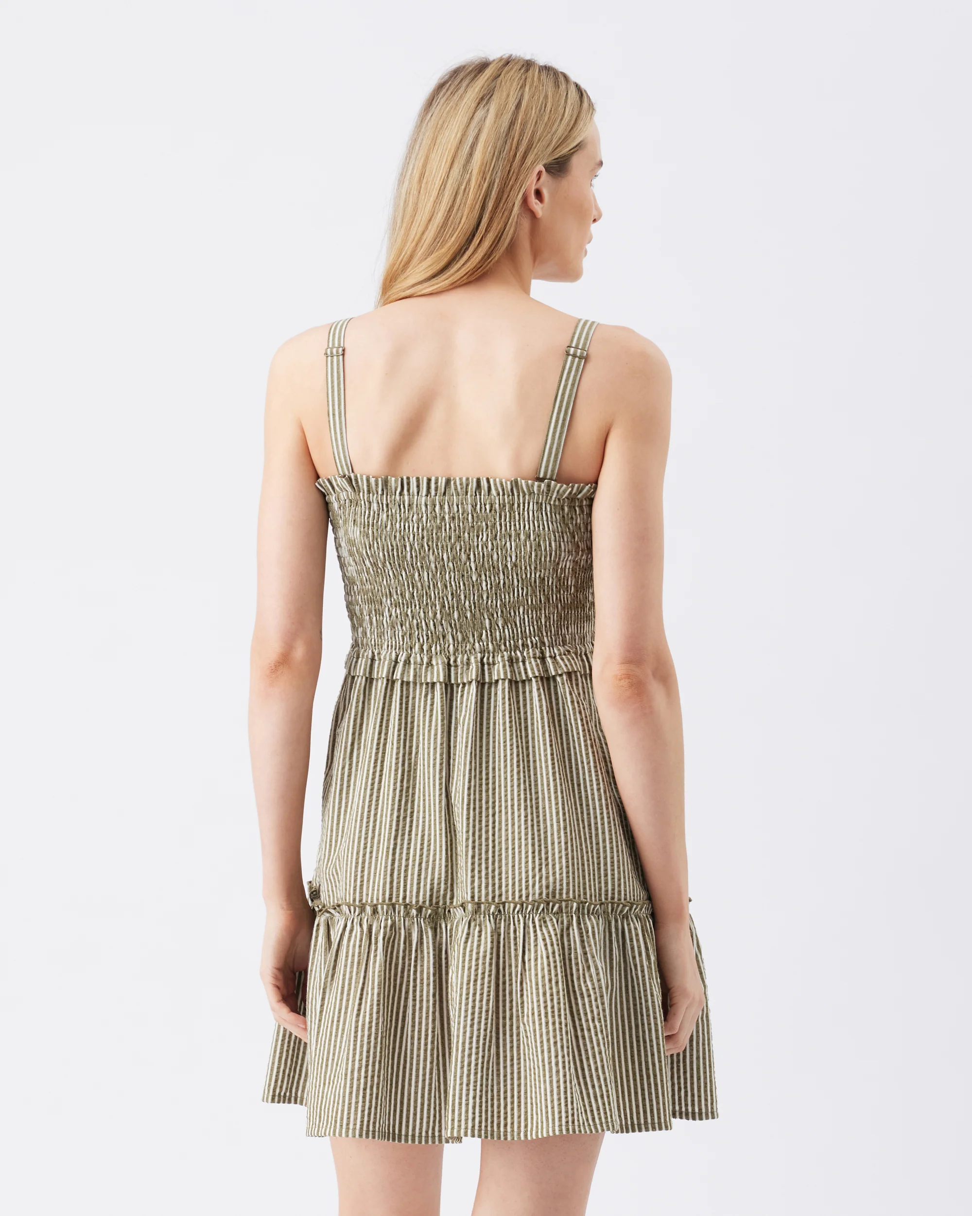 Gabby Tiered Dress Khaki / White - Image 5