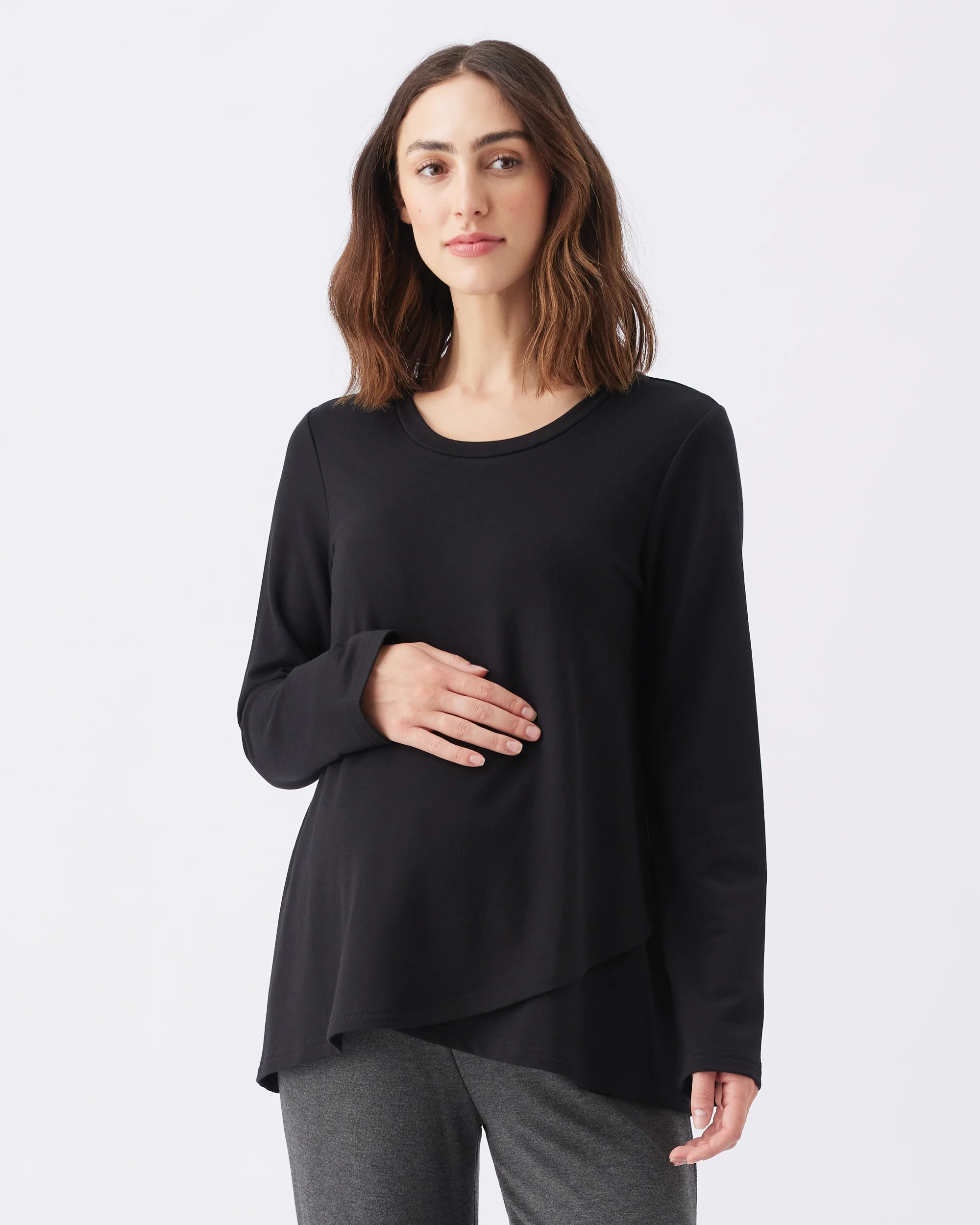 Hailey Nursing Top Black