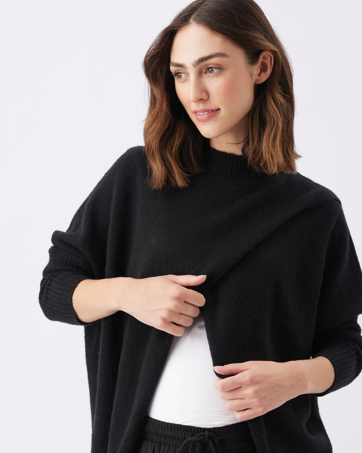 Hallie Cross Over Knit Black - Image 2