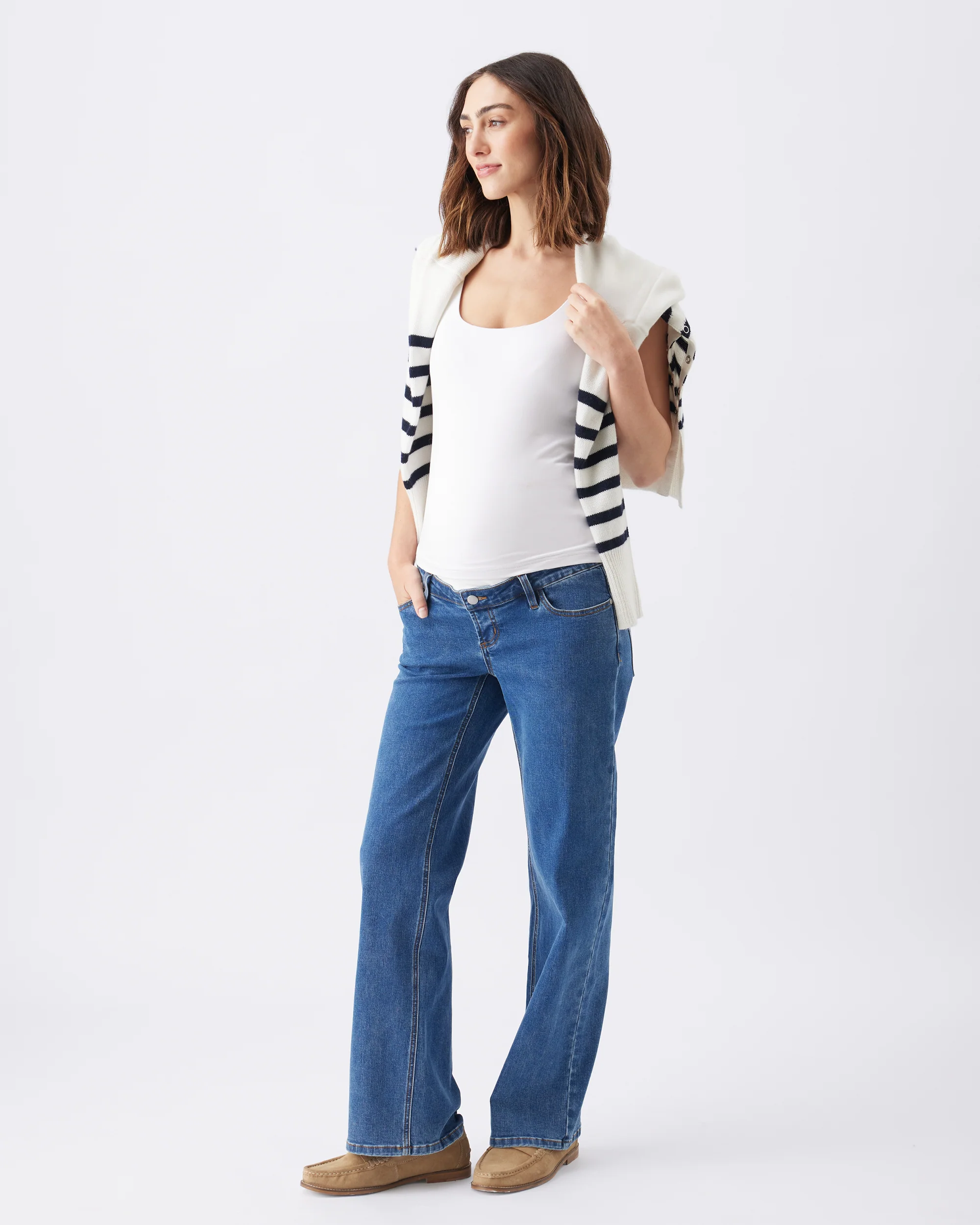 Hanna Nursing Knit  White / Navy - Image 6