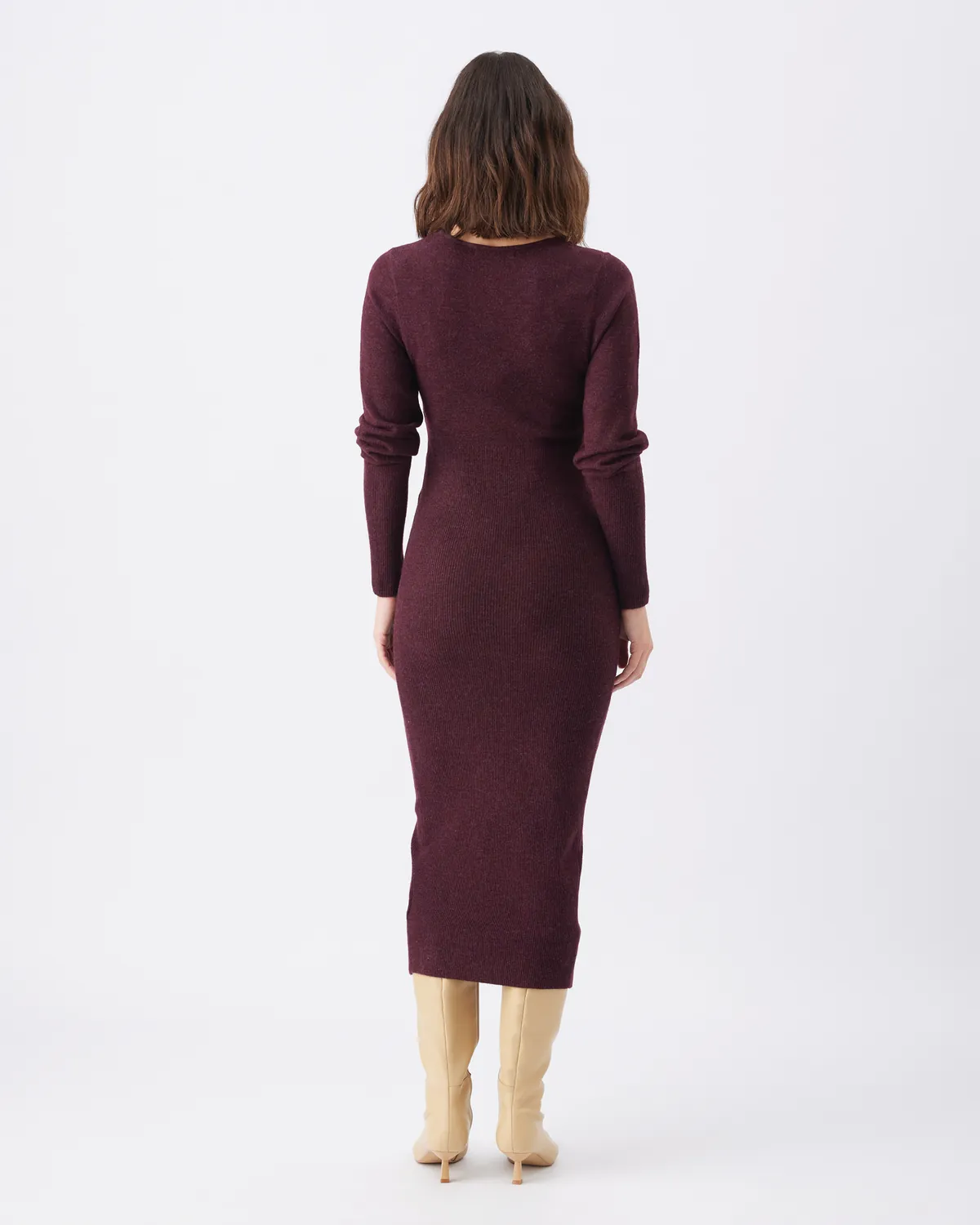 Heidi Nursing Knit Dress  Burgundy - Image 4