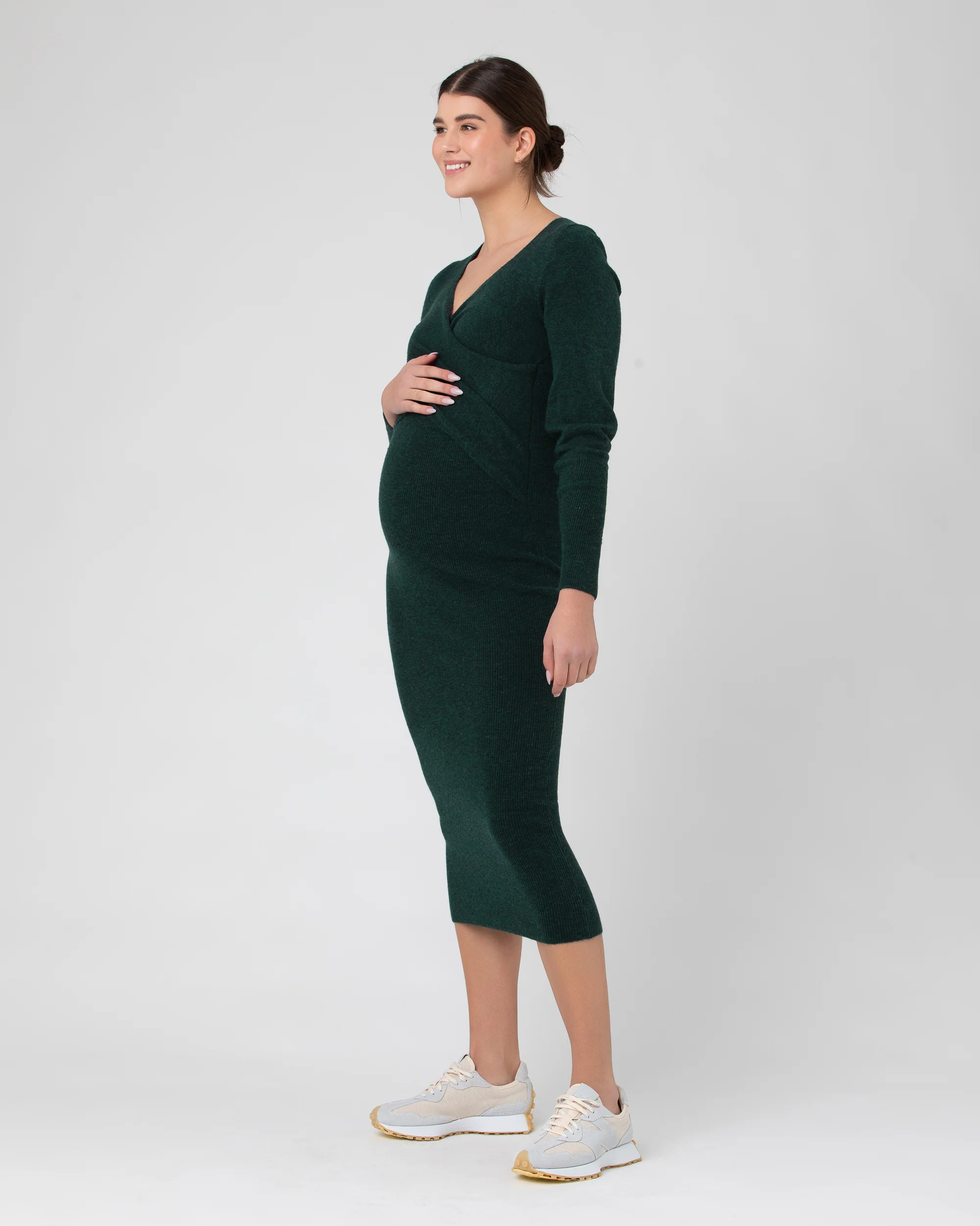 Heidi Nursing Knit Dress  Forest - Image 5