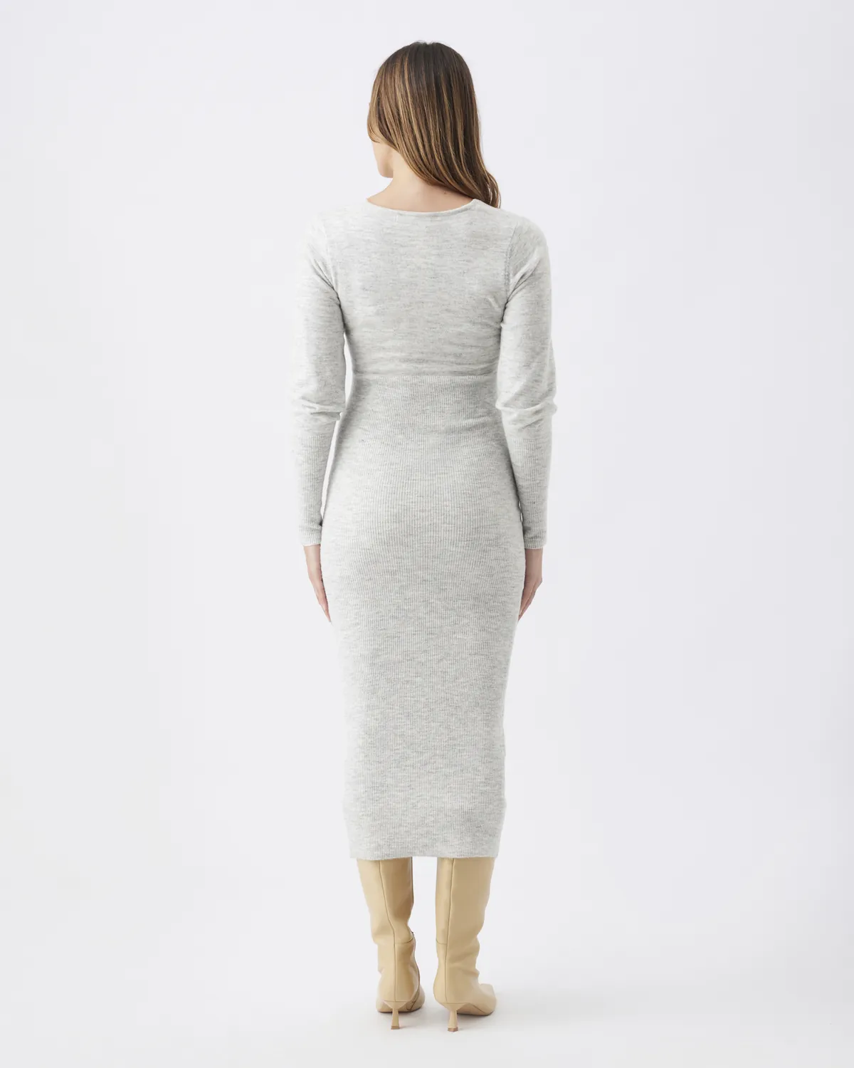 Heidi Nursing Knit Dress  Snow Marle - Image 4