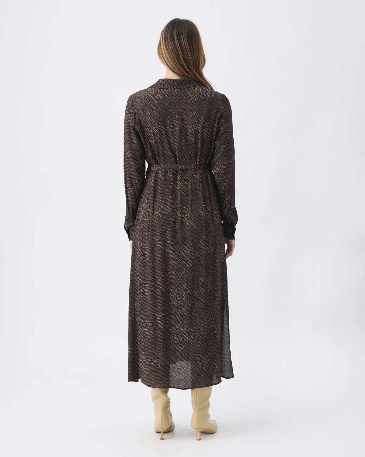 Helena Shirt Dress  Chocolate - Image 4