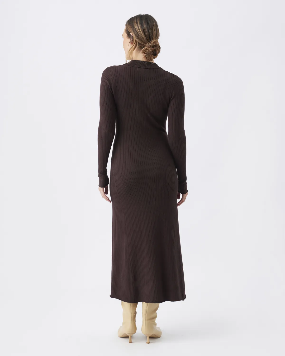 Hollie Polo Knit Dress  Cocoa - Image 4