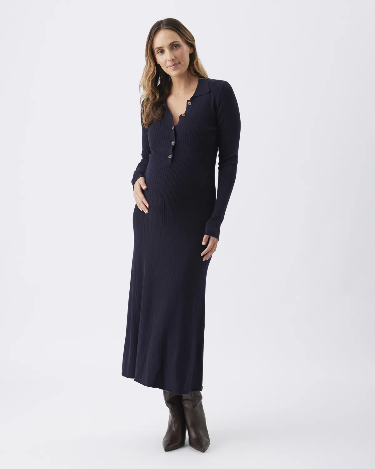 Hollie Polo Knit Dress  Midnight - Image 2