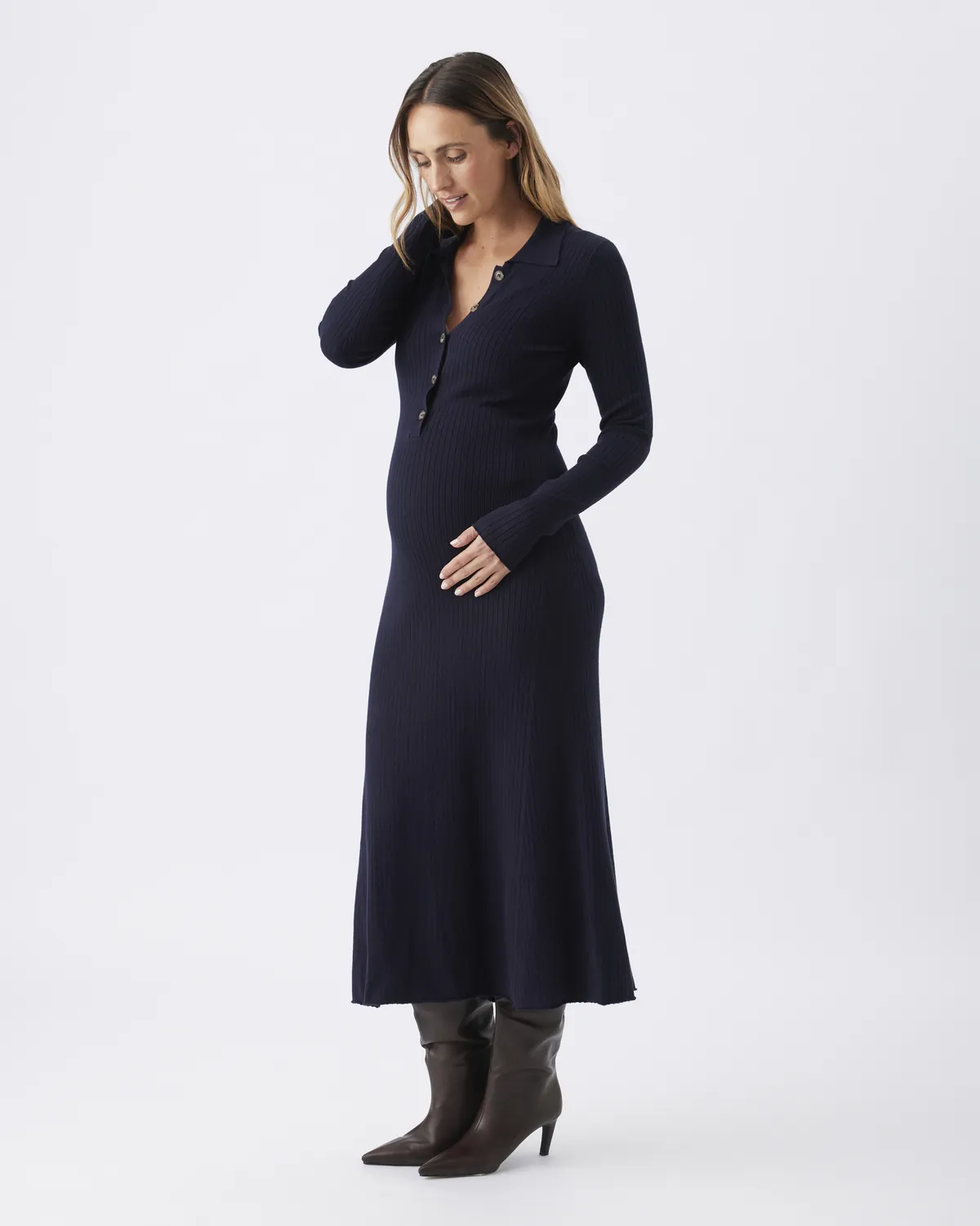 Hollie Polo Knit Dress  Midnight - Image 3