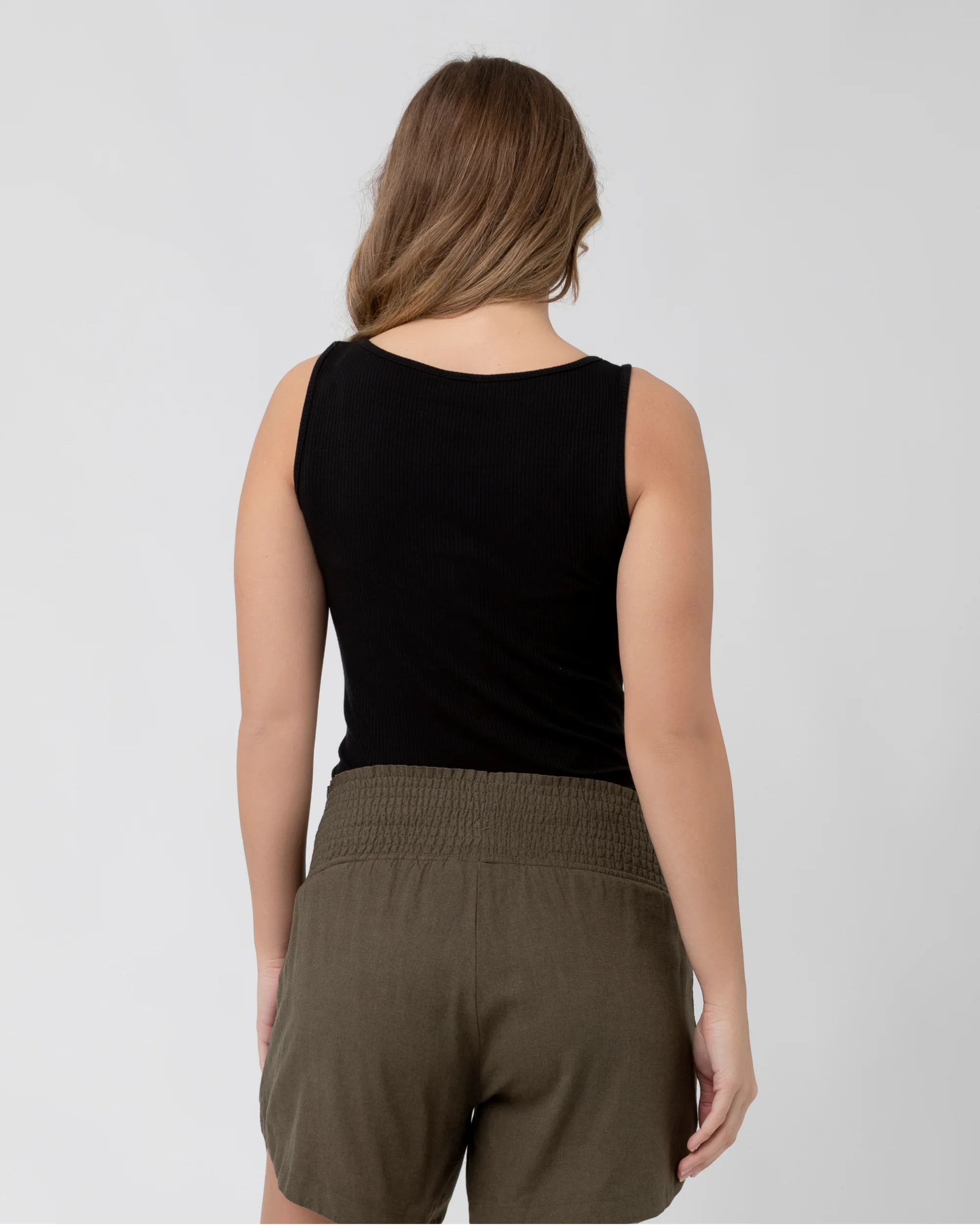 Izzy Button Down Rib Tank  Black - Image 3