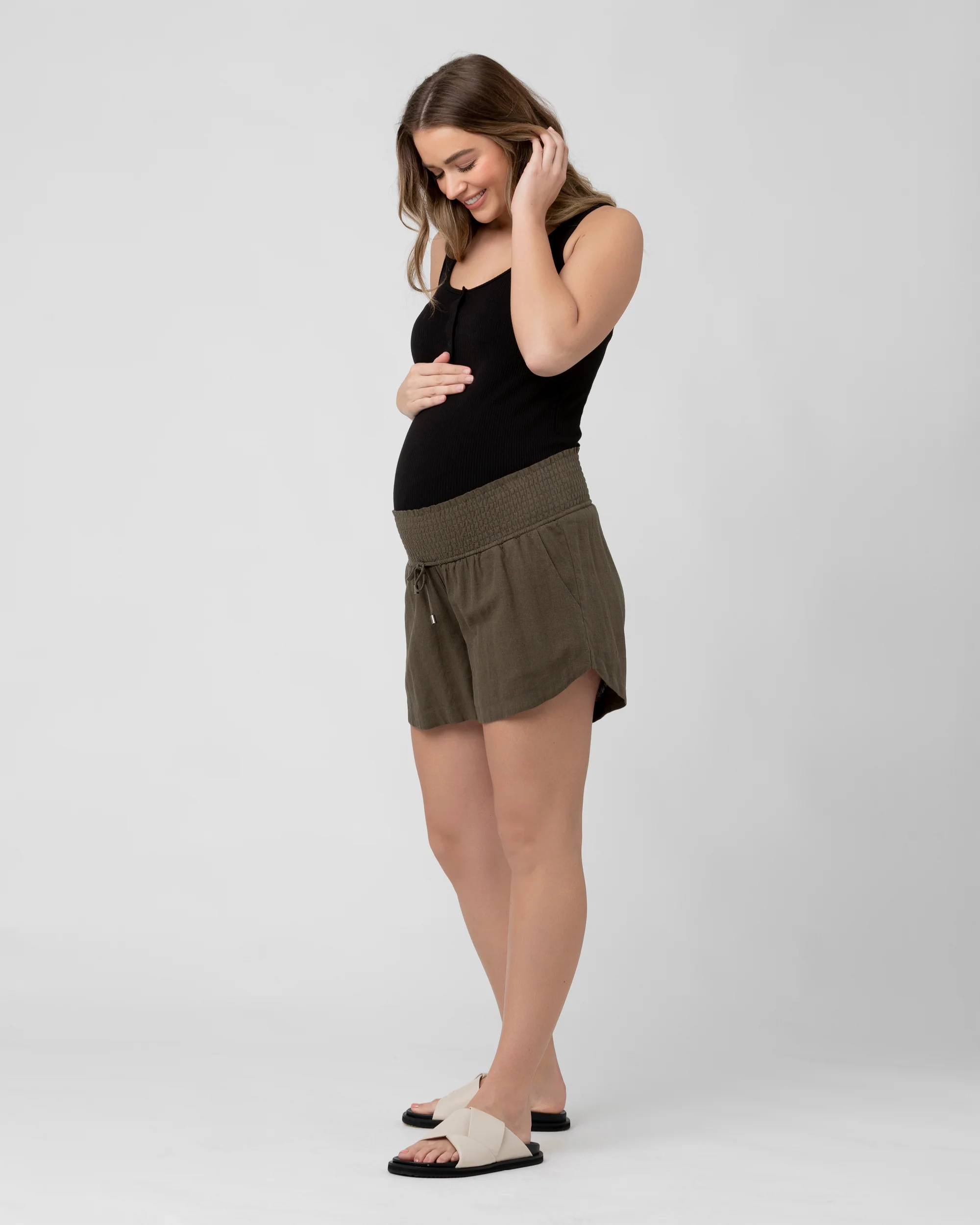 Izzy Button Down Rib Tank  Black - Image 4