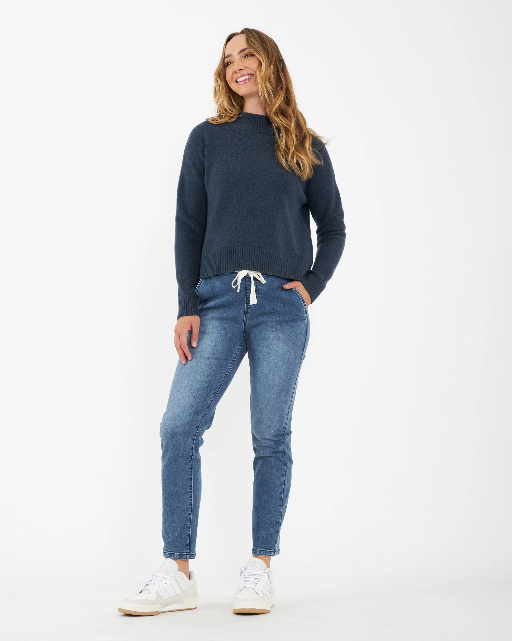 Jade Crop Nursing Knit Denim Marle - Image 6