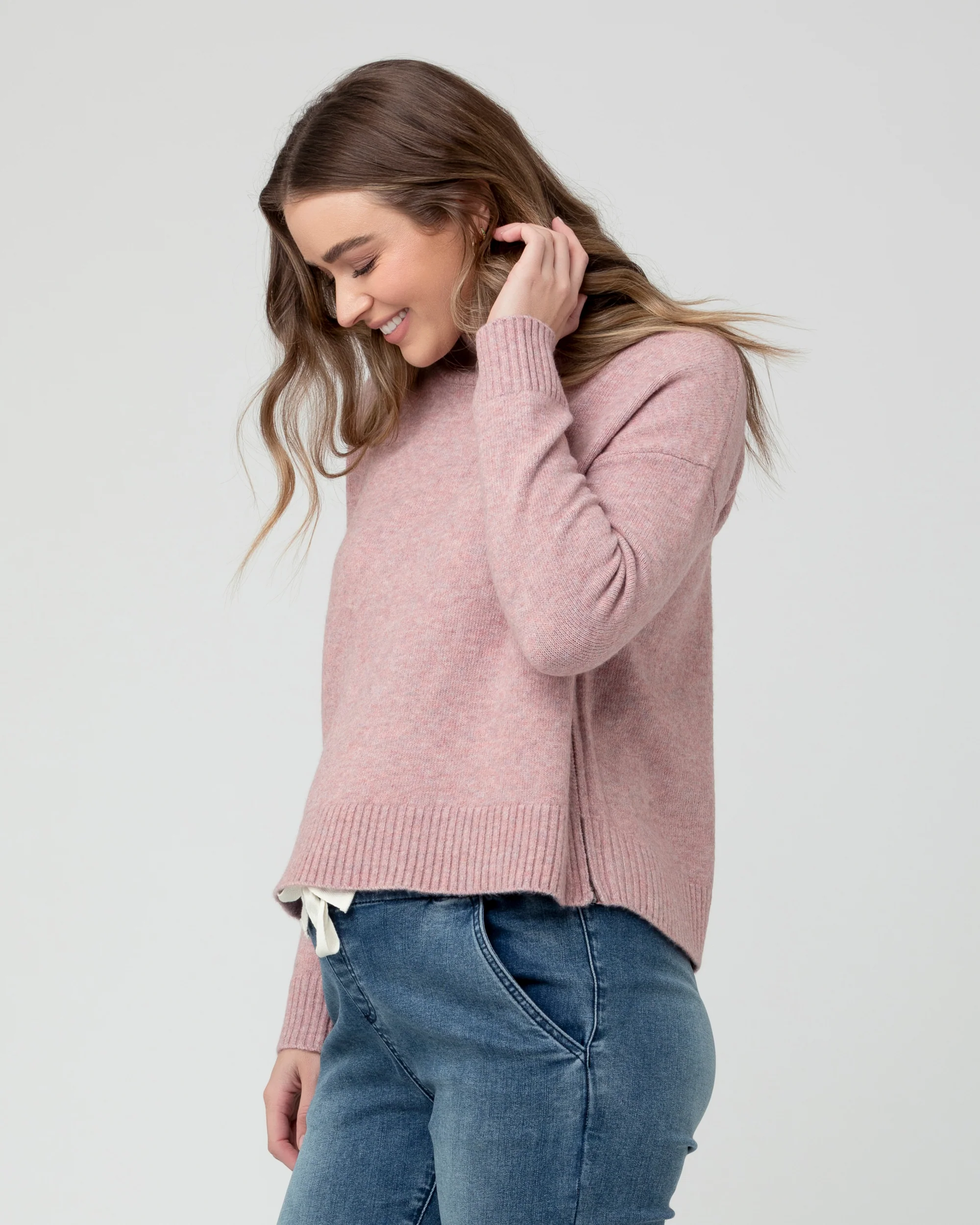 Jade Crop Nursing Knit Pink - Image 3