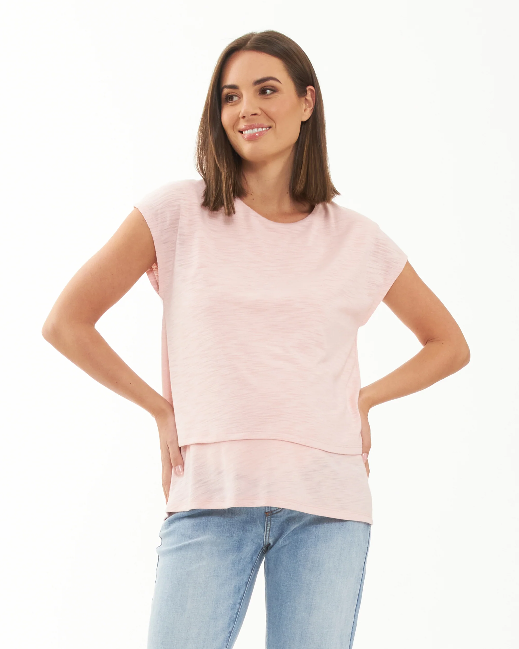 Jazmin Nursing Tee  Soft Pink