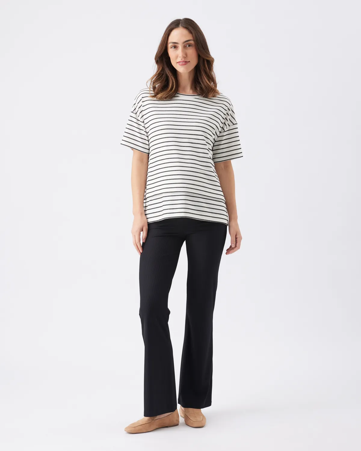 Jonah Rib Flare Pant Black