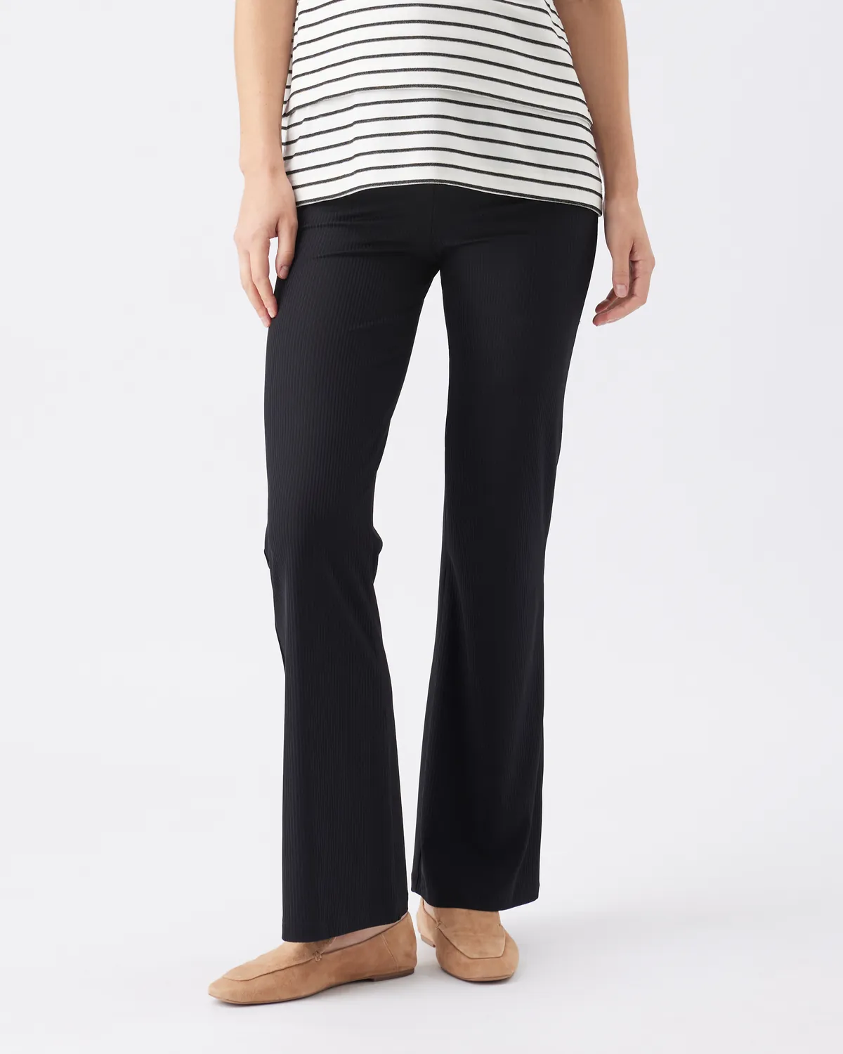 Jonah Rib Flare Pant Black - Image 3