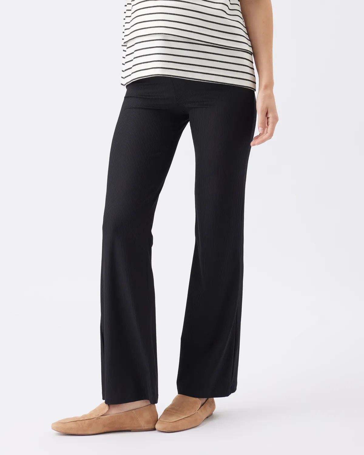 Jonah Rib Flare Pant Black - Image 4