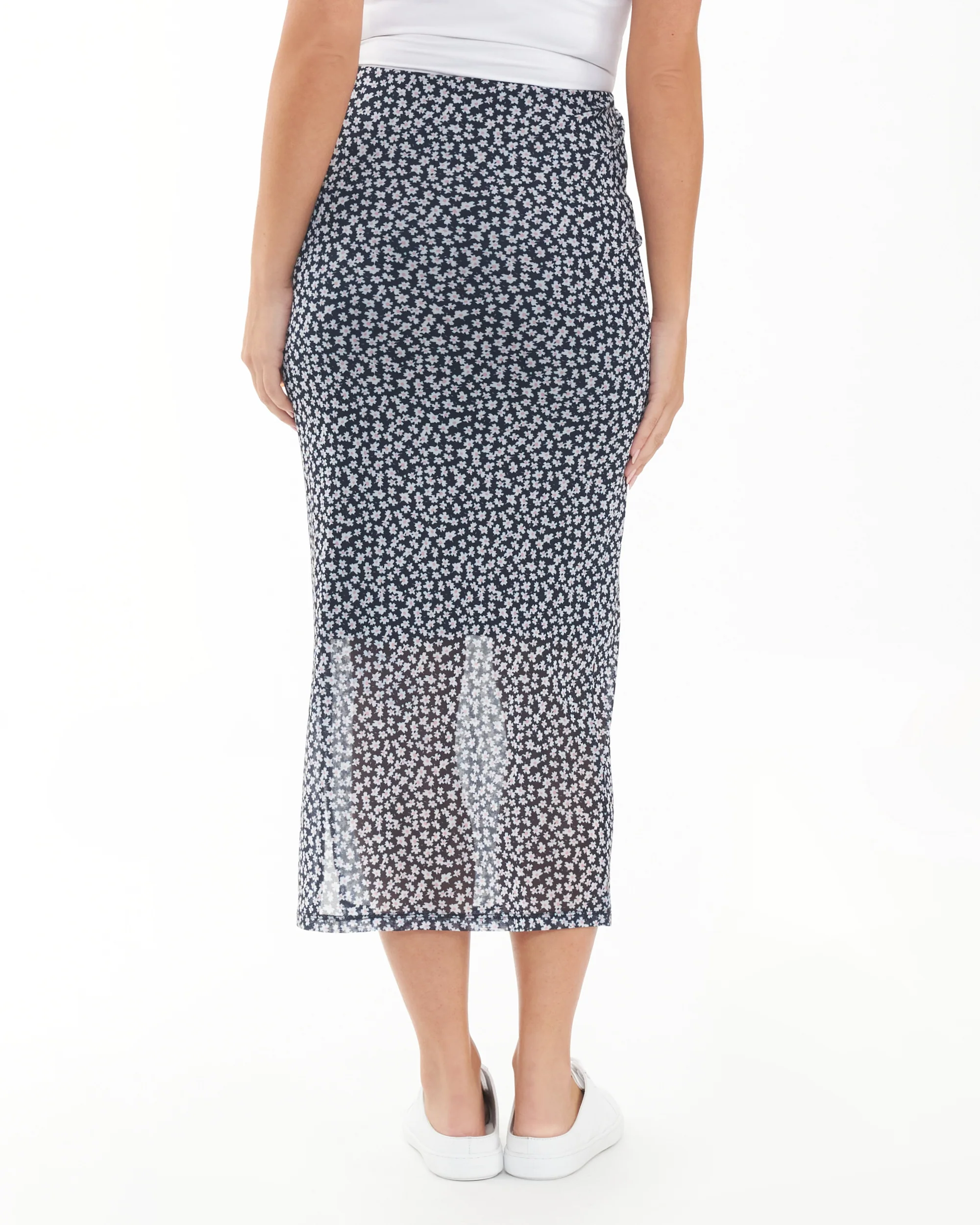 Kara Mesh Skirt  Navy - Image 5