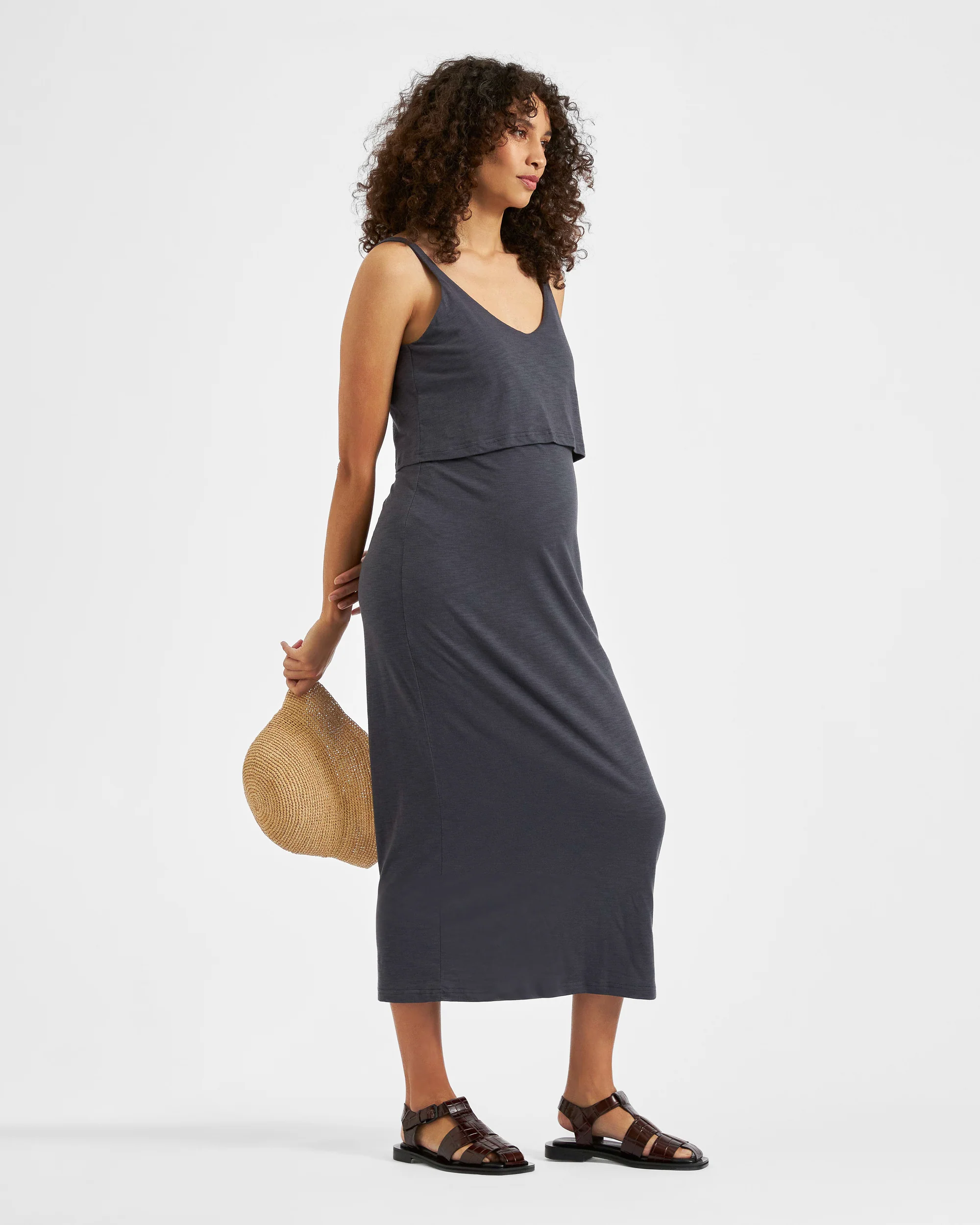 Kerry Nursing Dress  Slate - Image 3