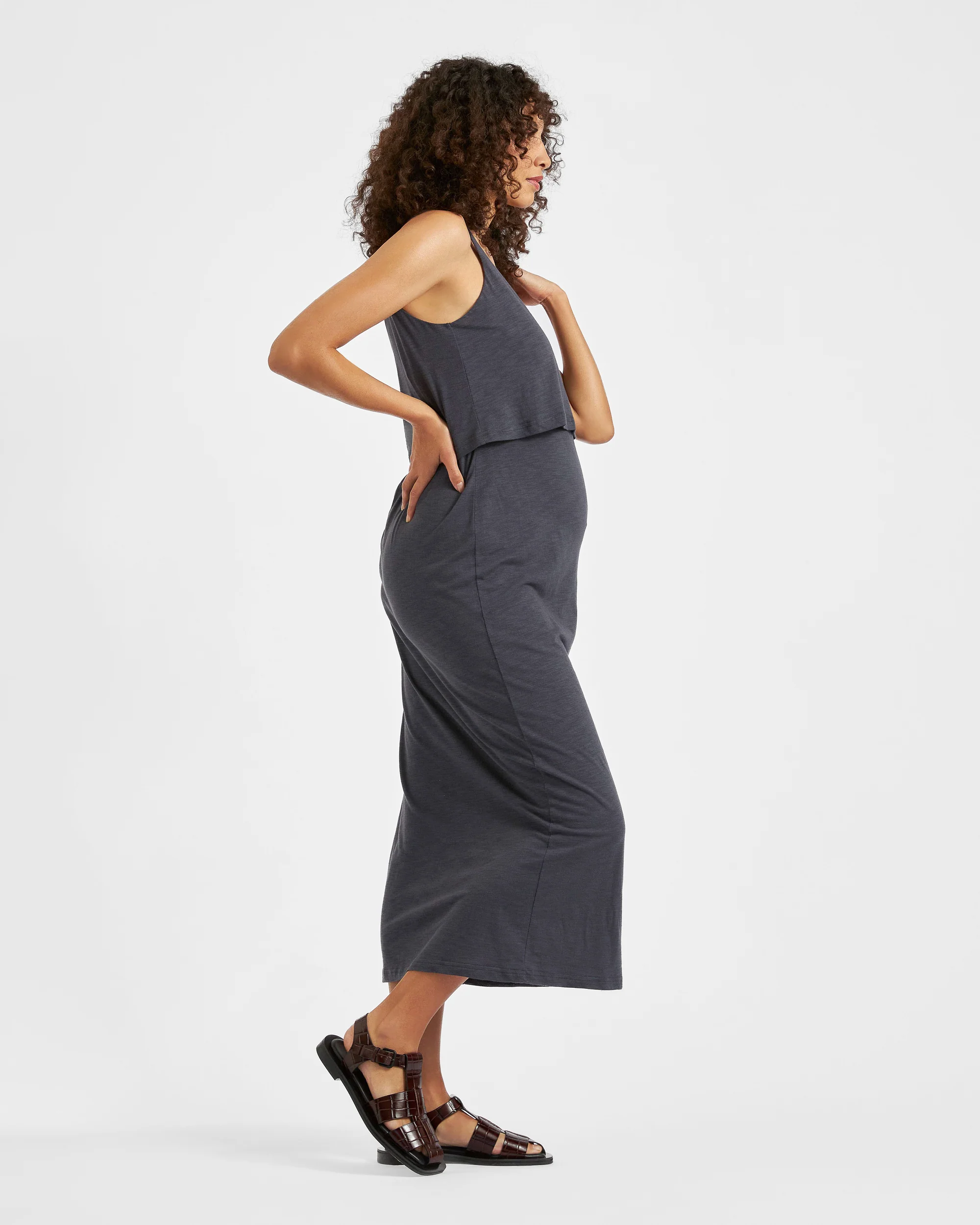Kerry Nursing Dress  Slate - Image 4