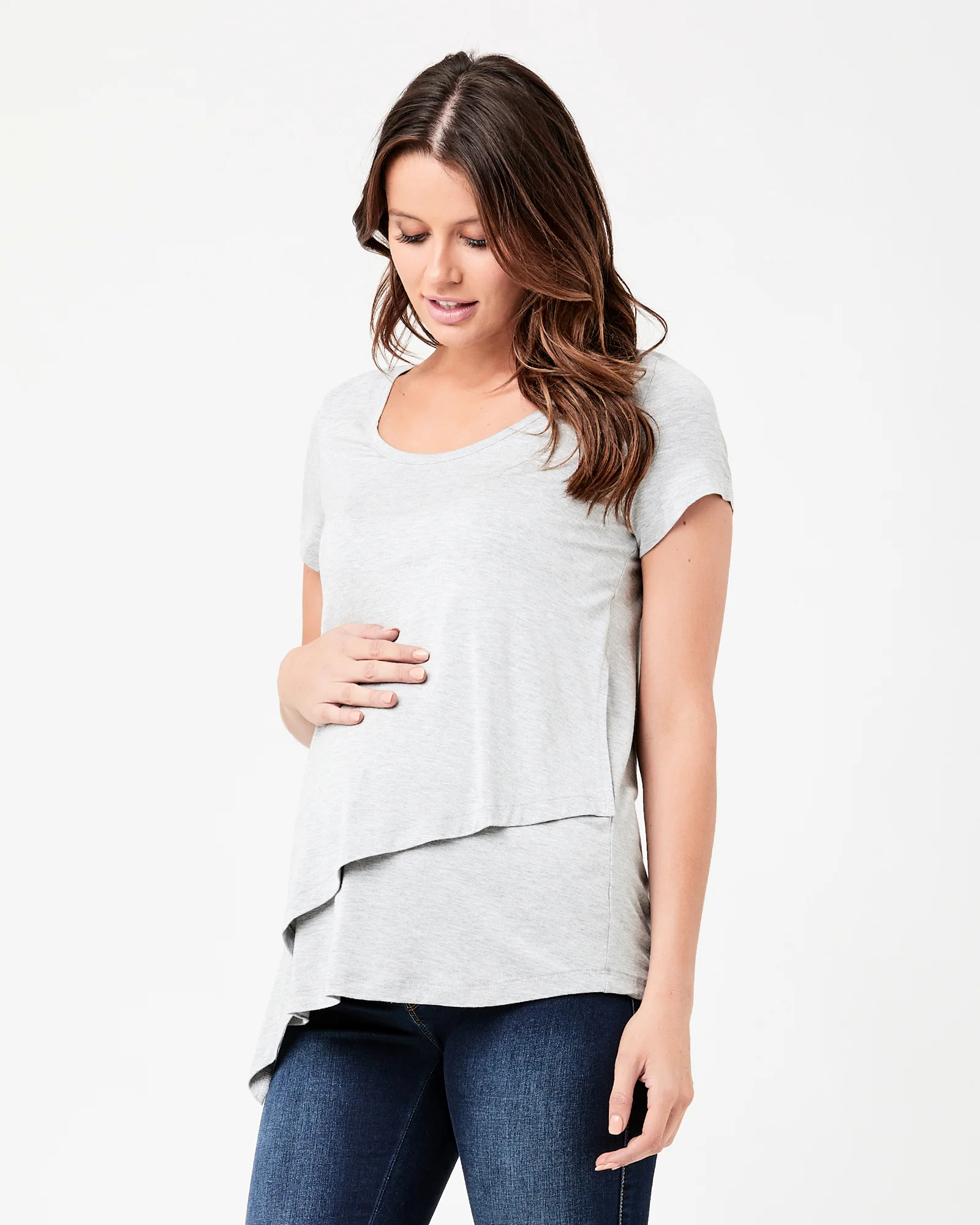 Lara Nursing Tee Silver Marle - Image 2