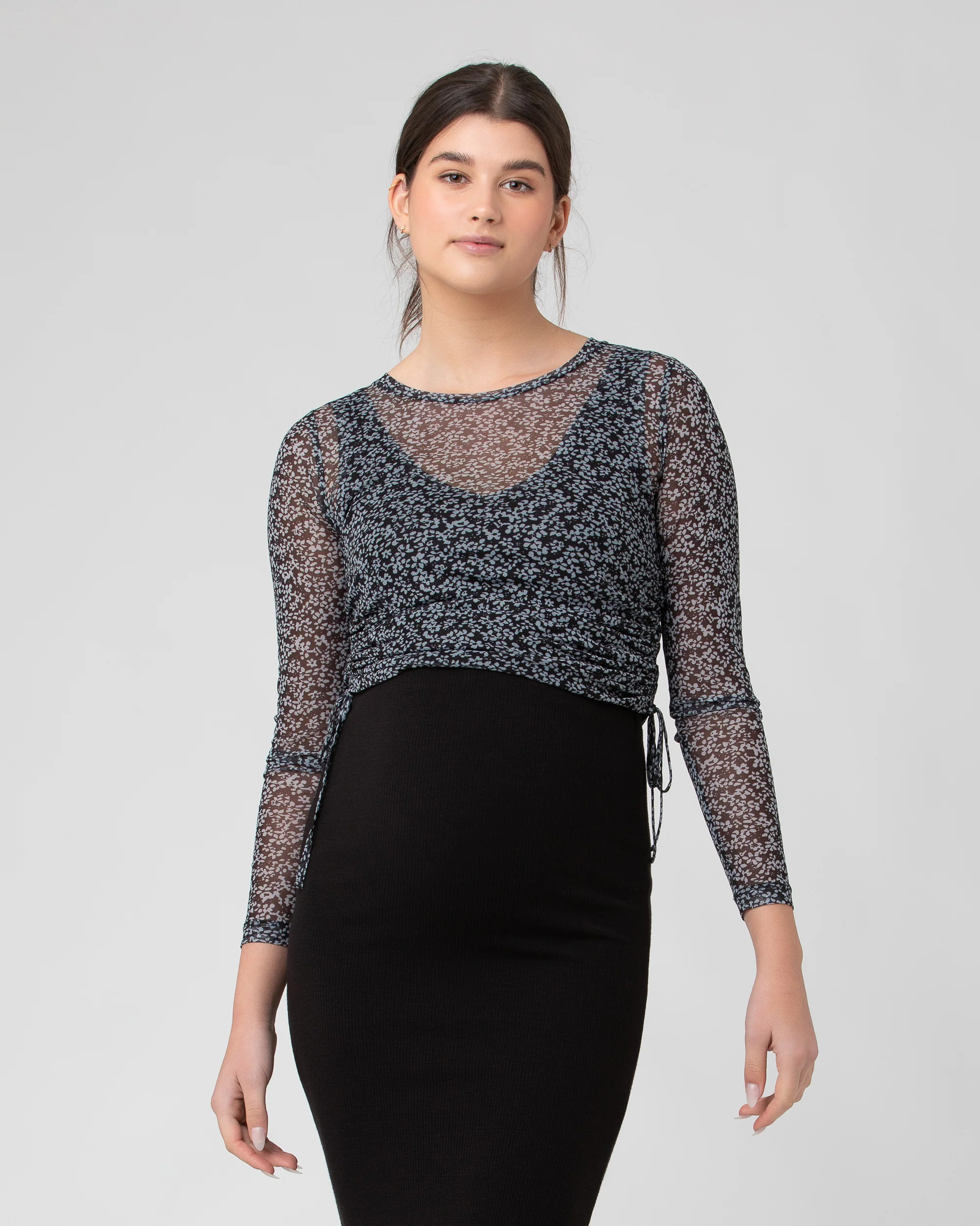 Layla Ruched Top Black / Storm - Image 2