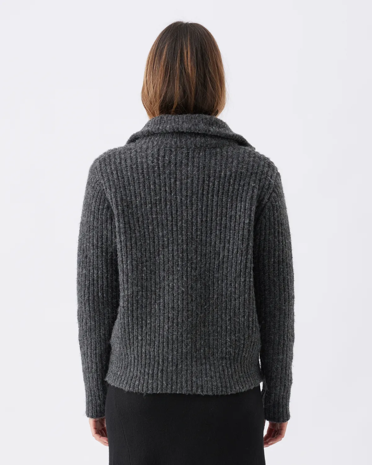 Layla Zip Through Knit Dark Charcoal - Image 6