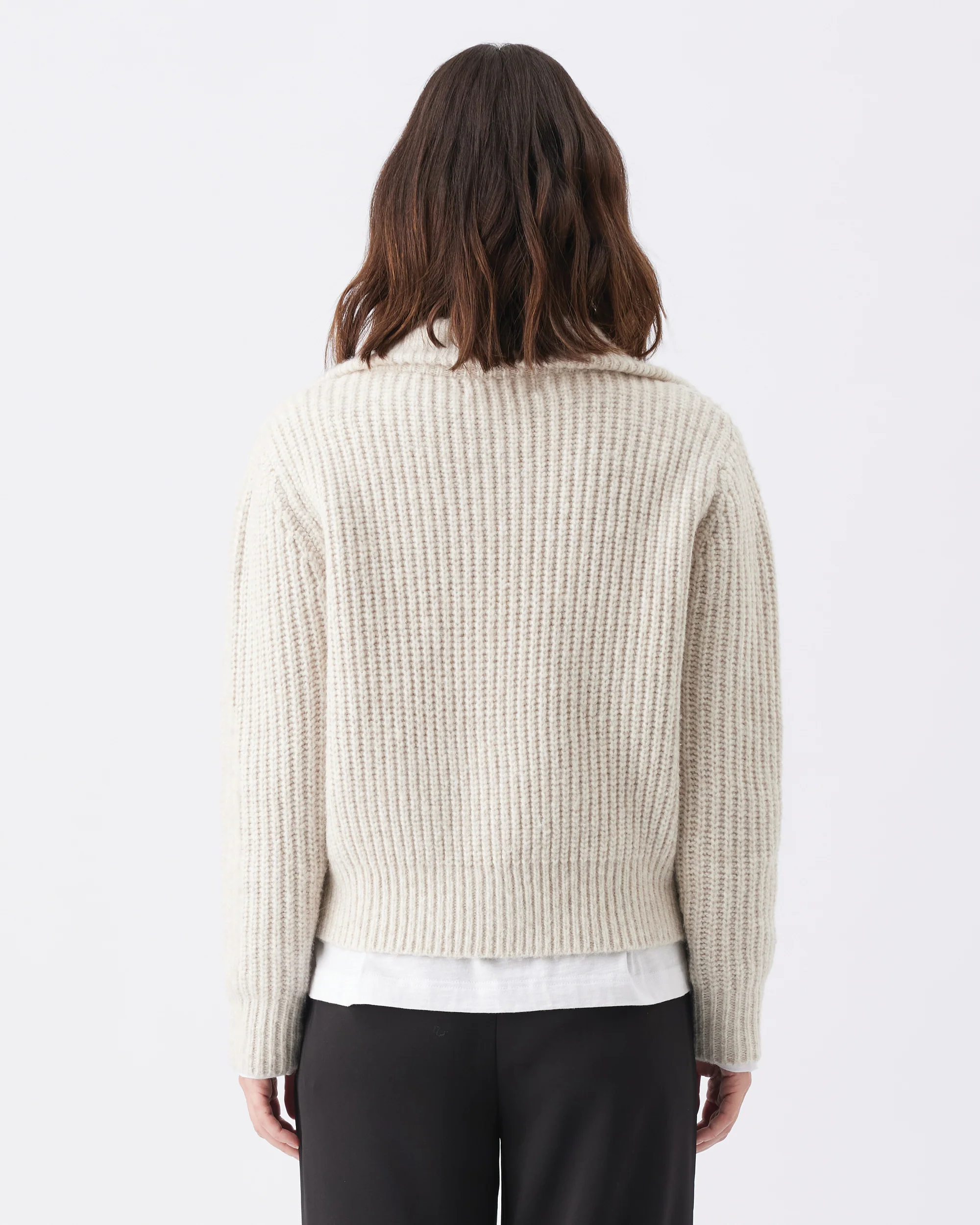 Layla Zip Through Knit Oat Marle - Image 5