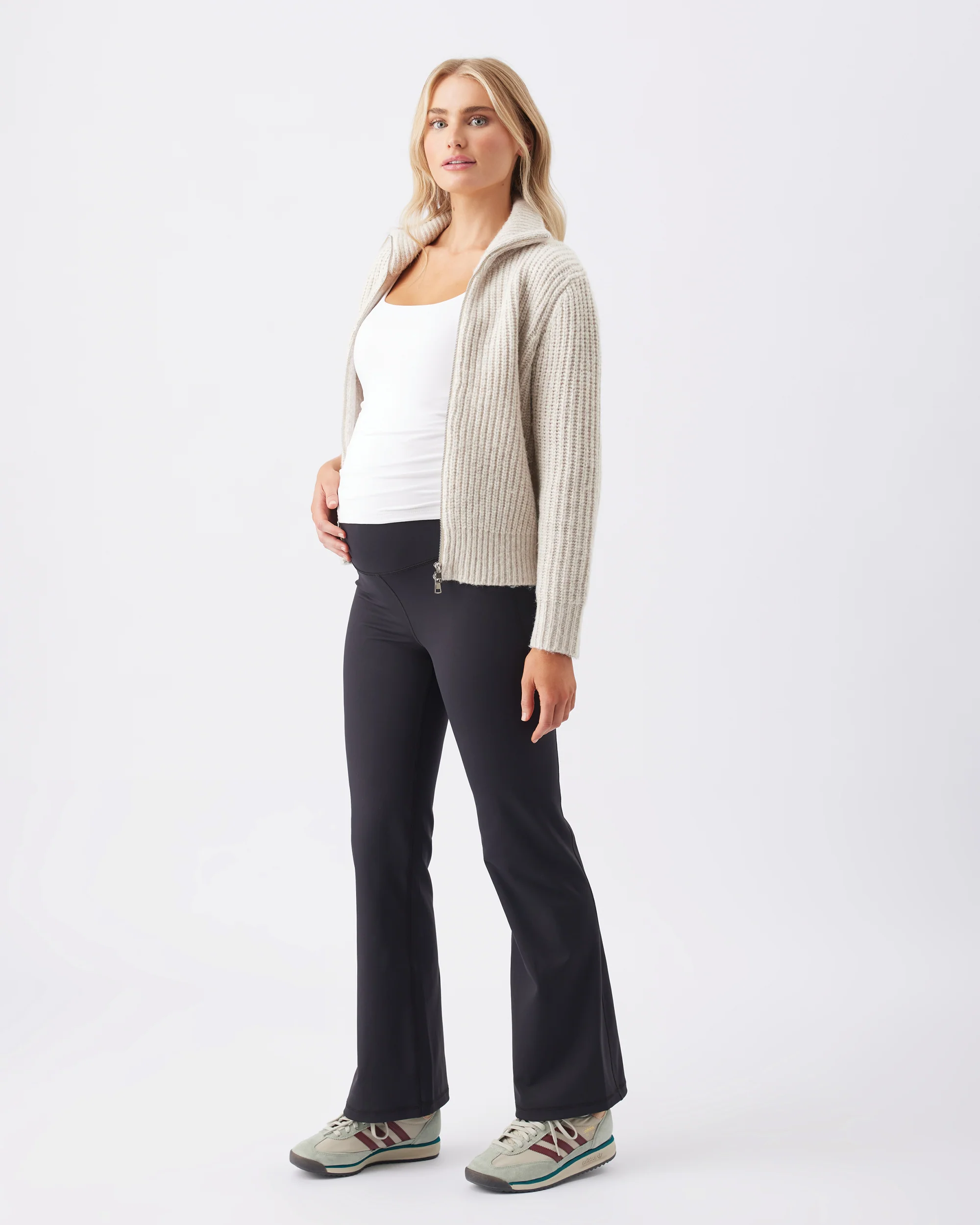 Layla Zip Through Knit Oat Marle - Image 6