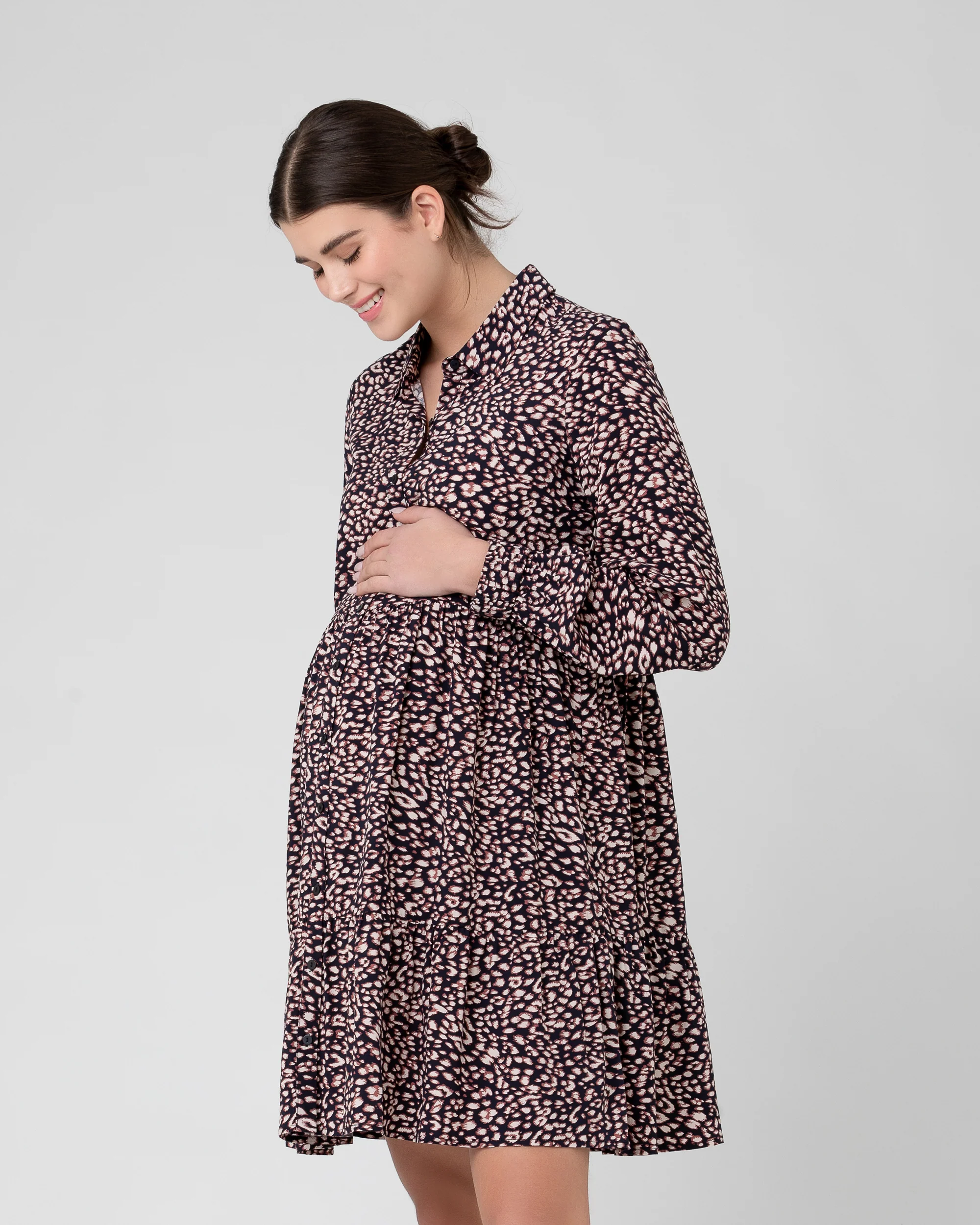 Leah Button Through Dress  Midnight - Image 2