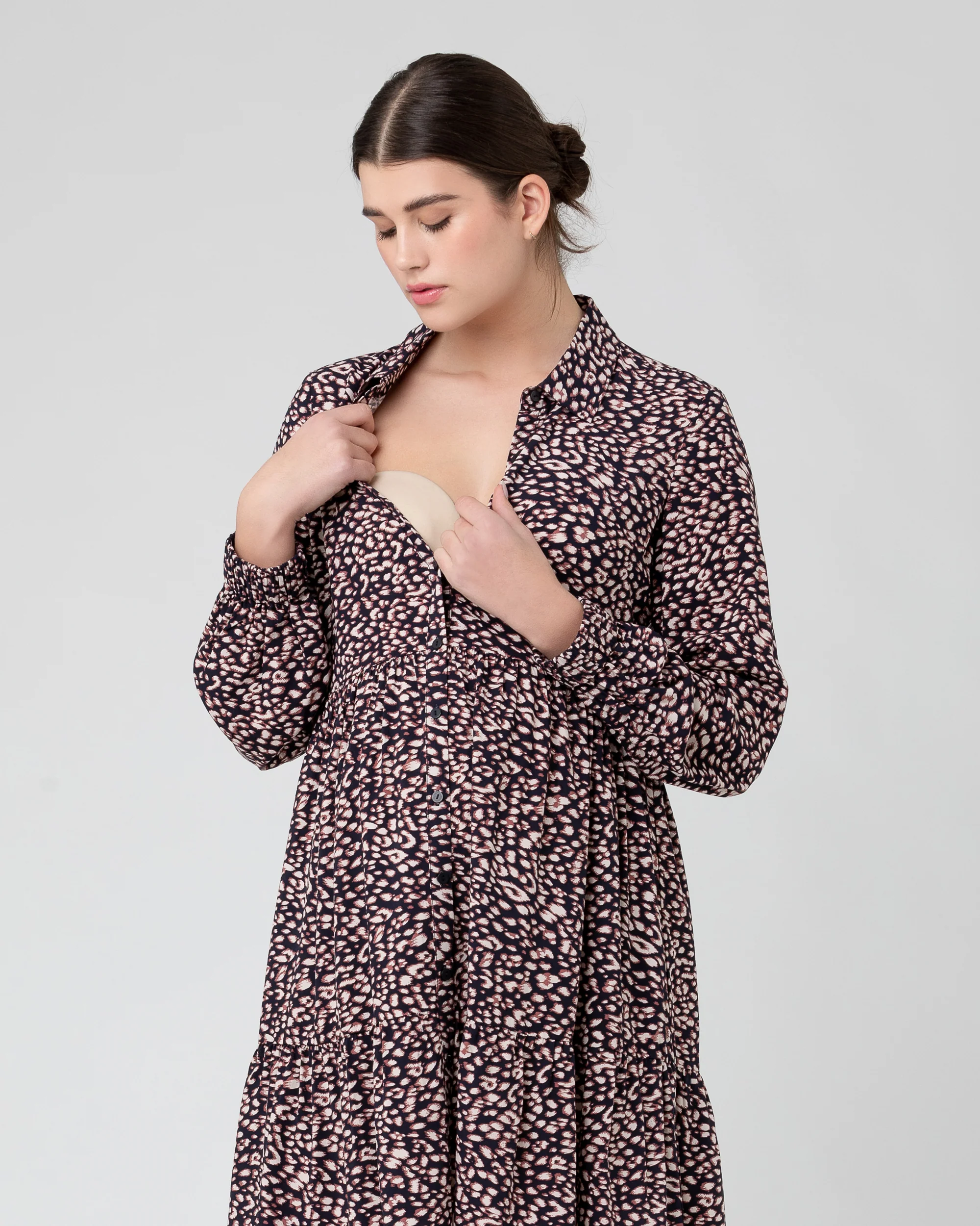 Leah Button Through Dress  Midnight - Image 4