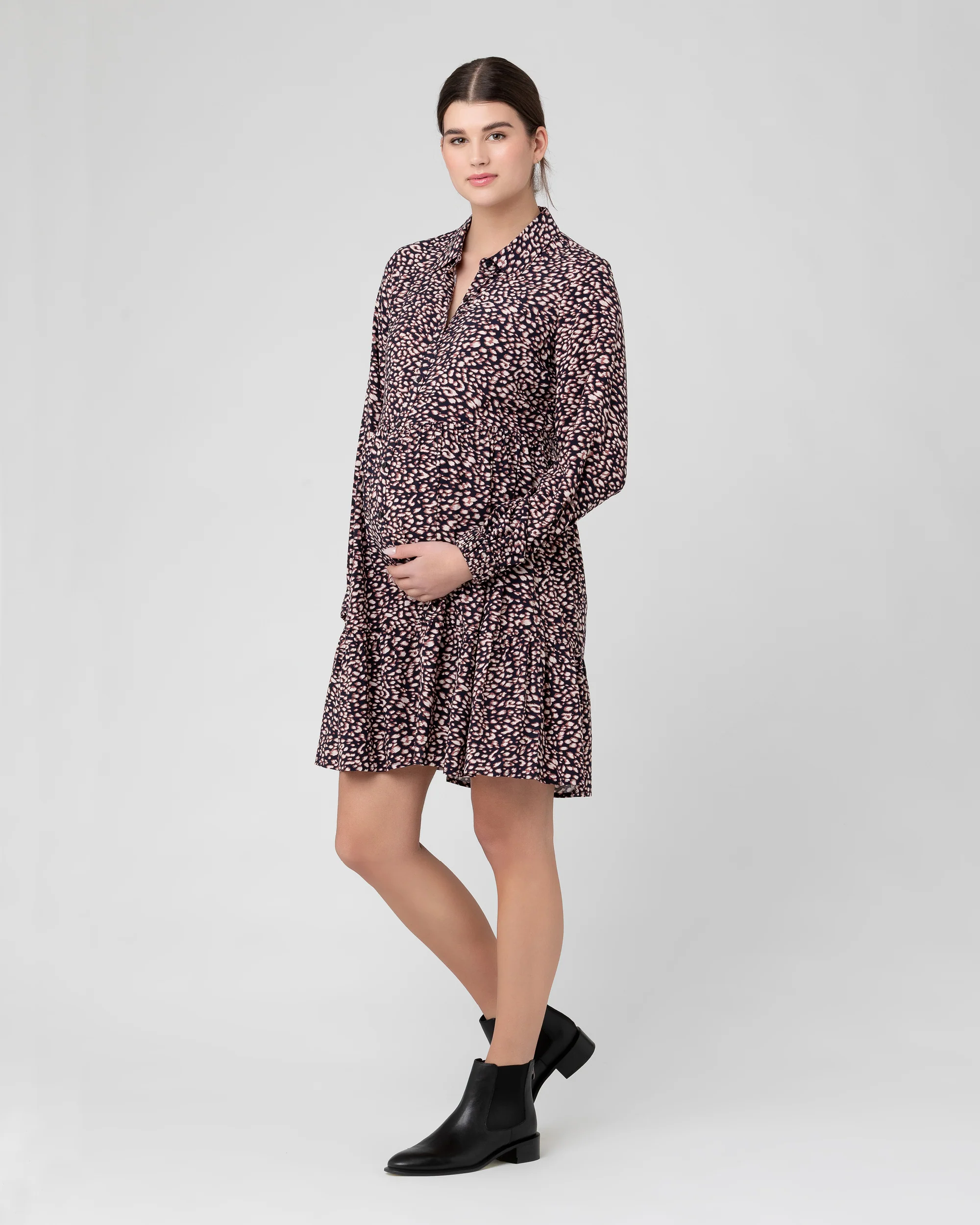 Leah Button Through Dress  Midnight - Image 5