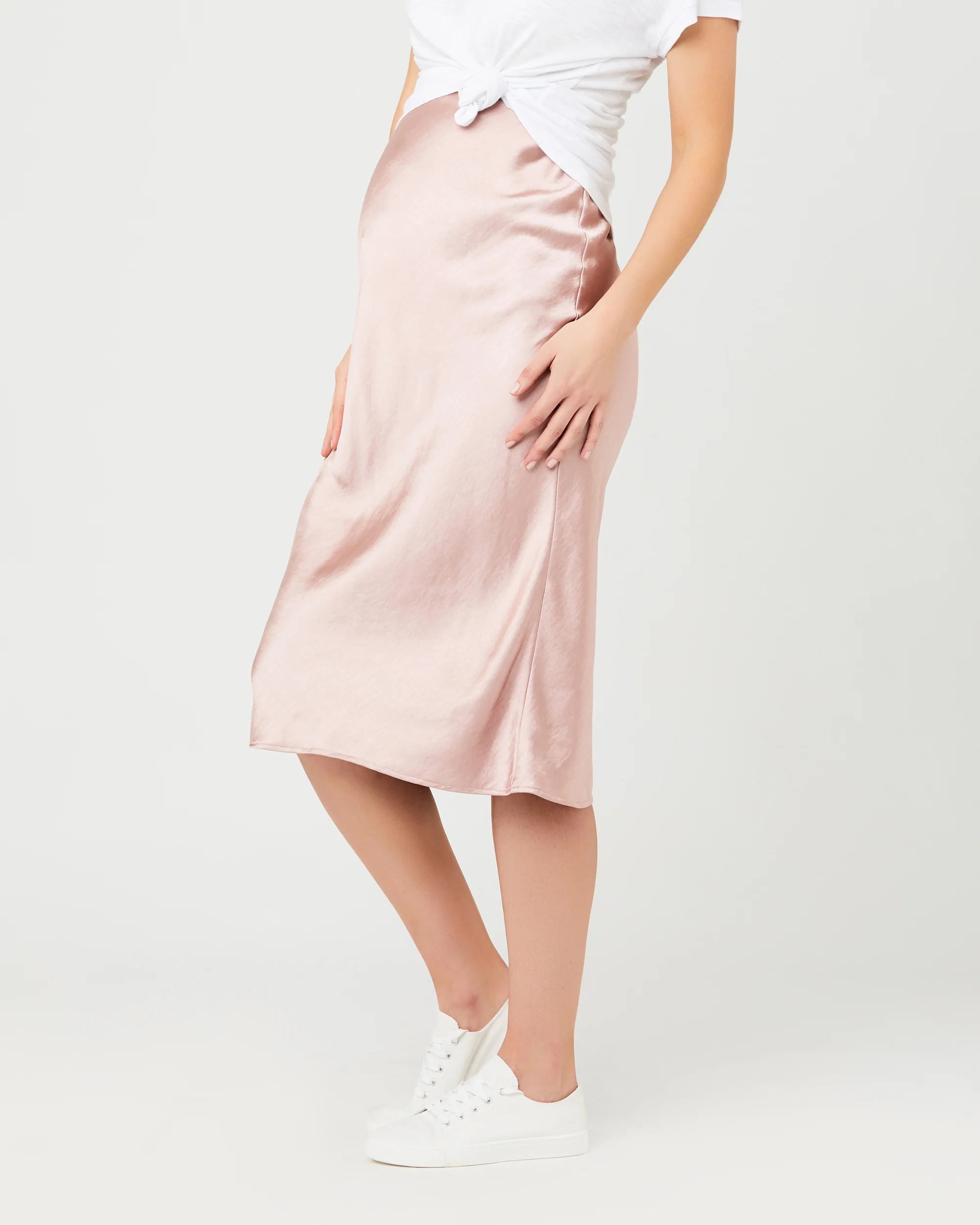 Lexie Satin Skirt Dusty Pink - Image 3