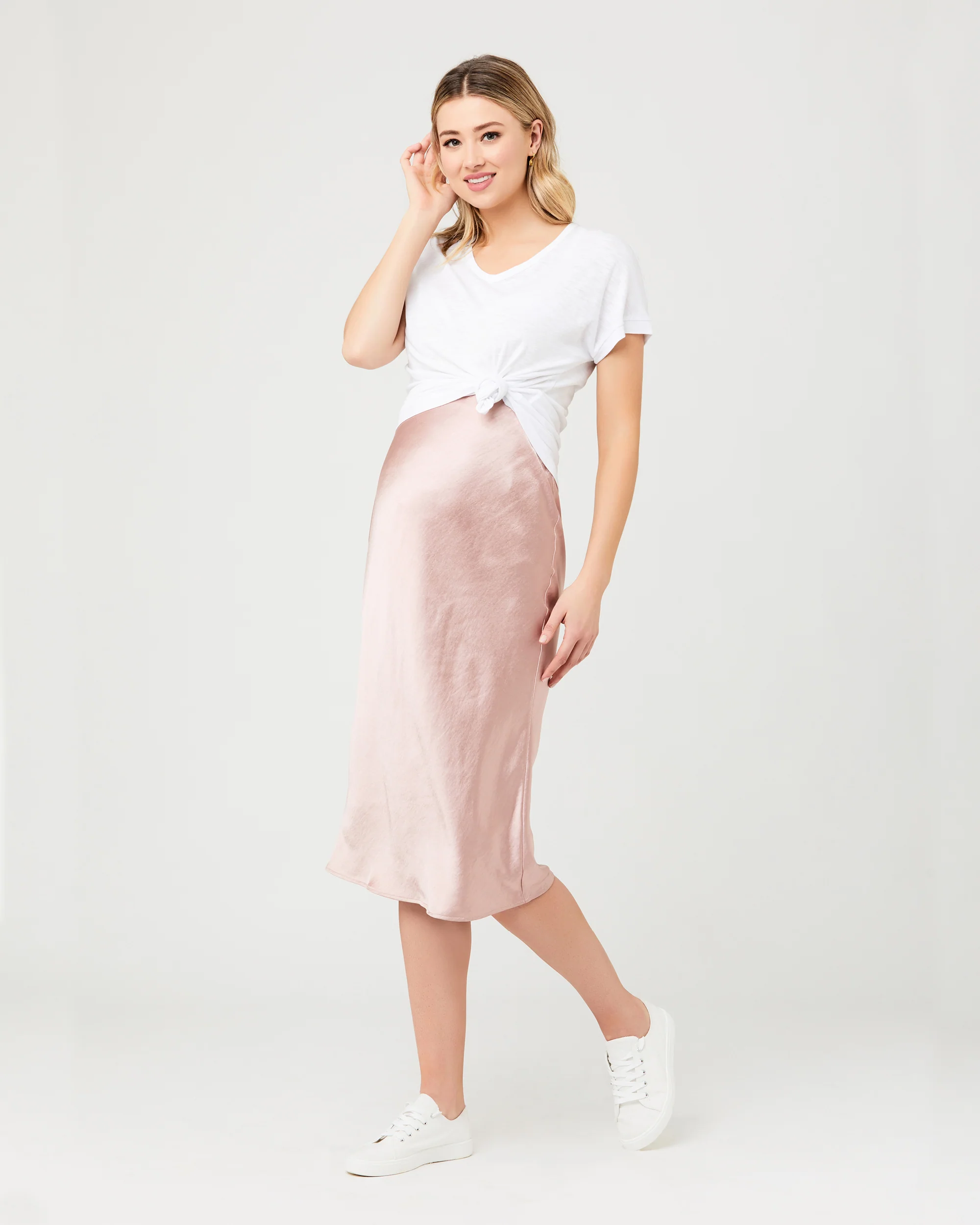 Lexie Satin Skirt Dusty Pink - Image 5