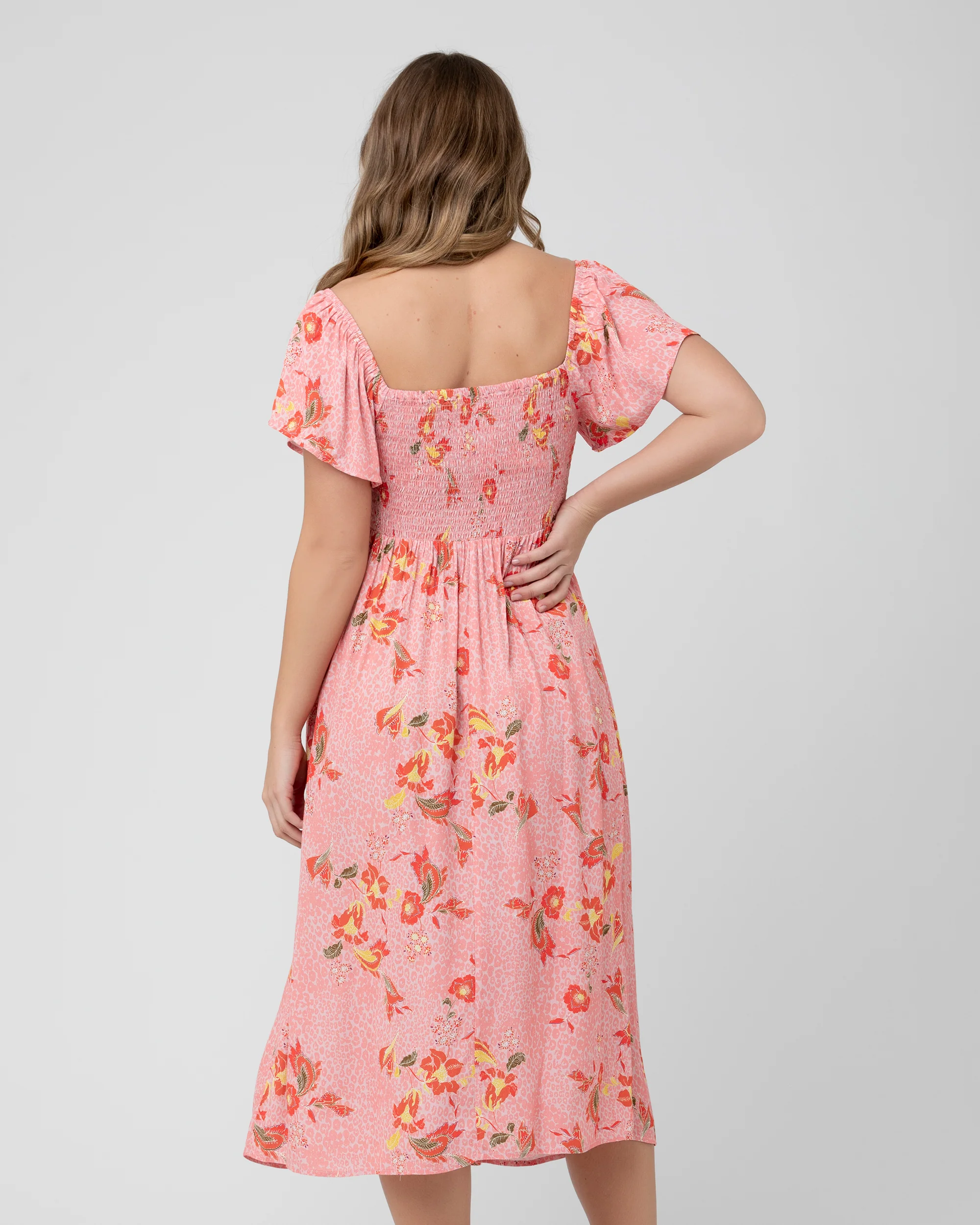Libby Smocked Dress  Pink - Image 4